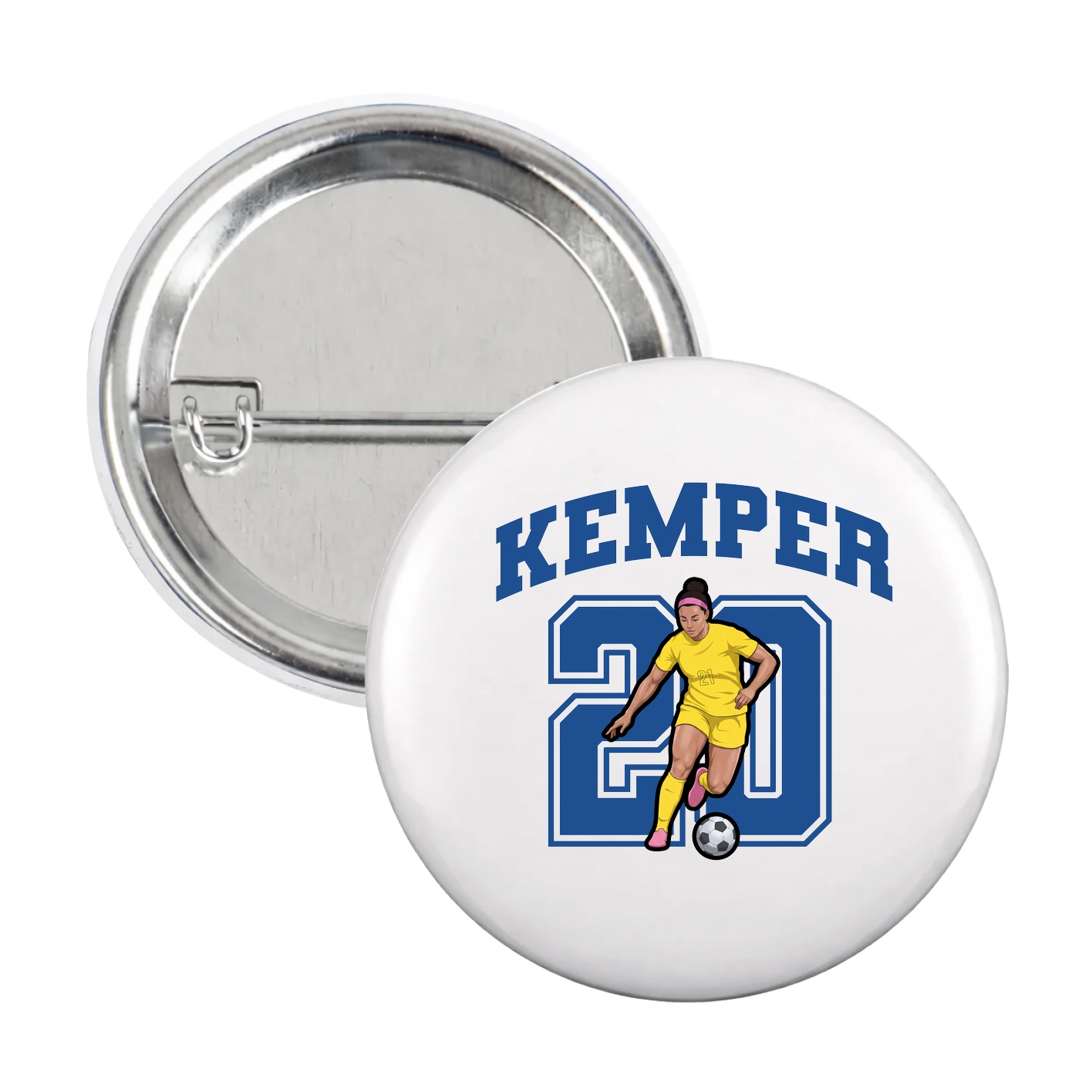 Game Day Button — Number in White