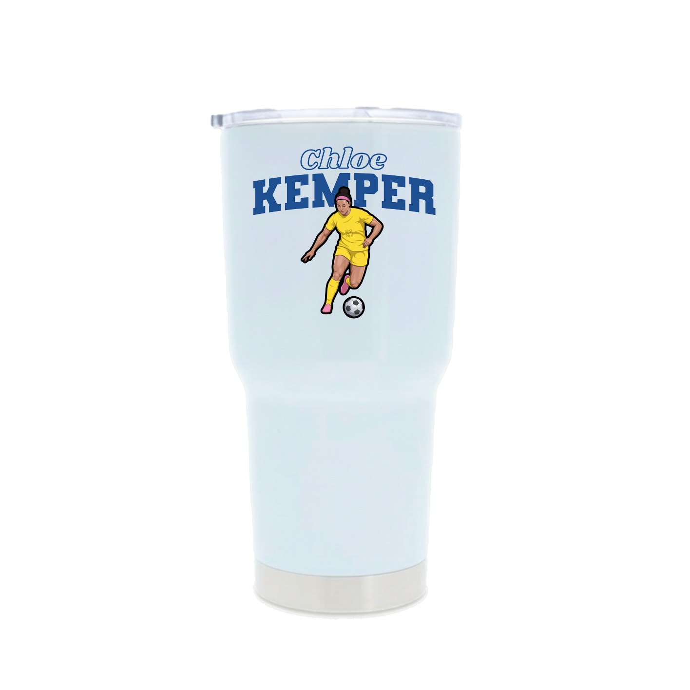 30oz Stainless Steel Tumbler — Name Arch in White