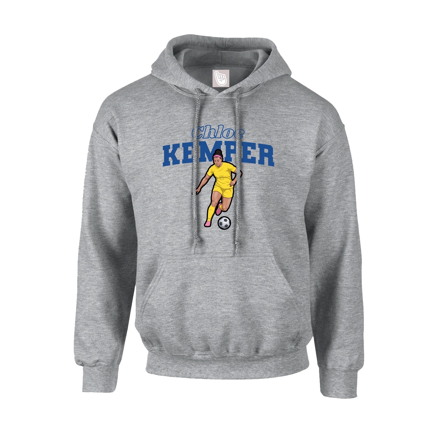 Hoodie — Name Arch in Grey