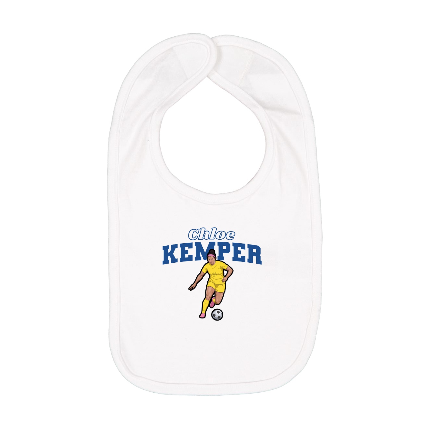 Infant Bib — Name Arch in White