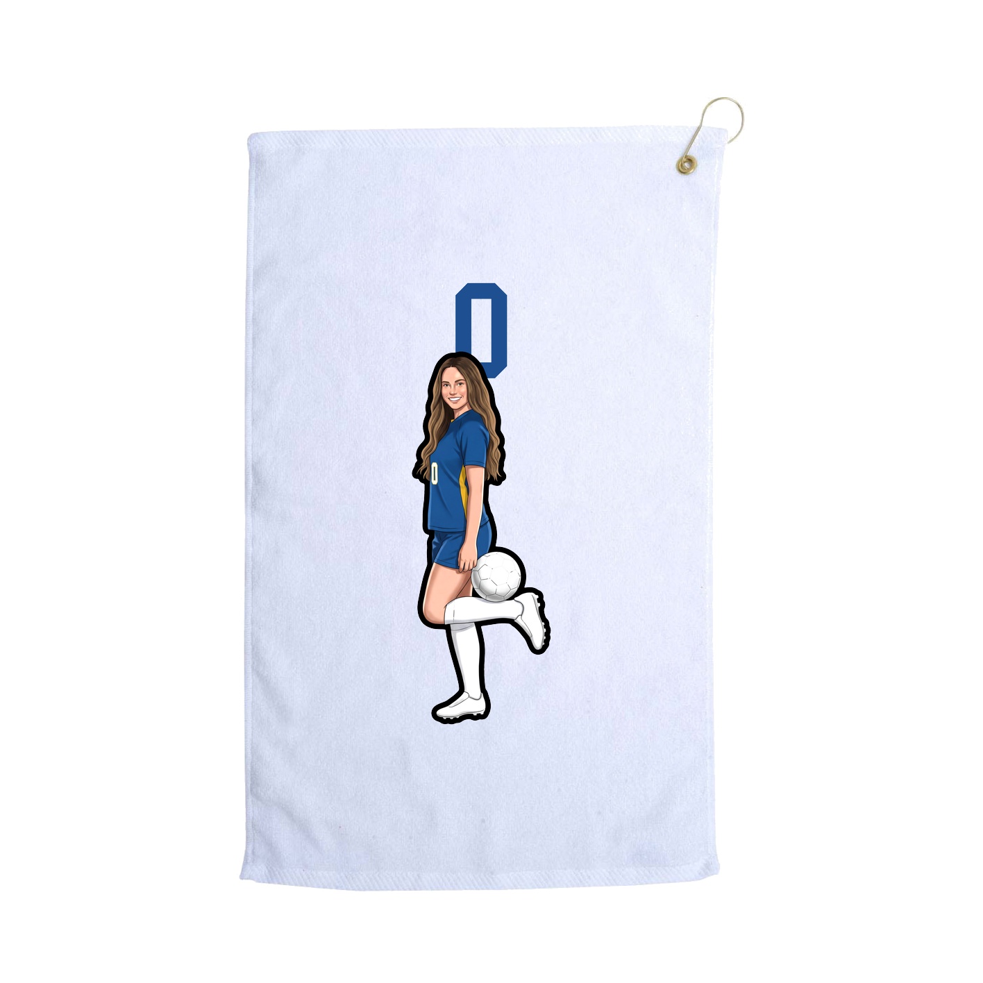 Golf Towel — Number Top in White