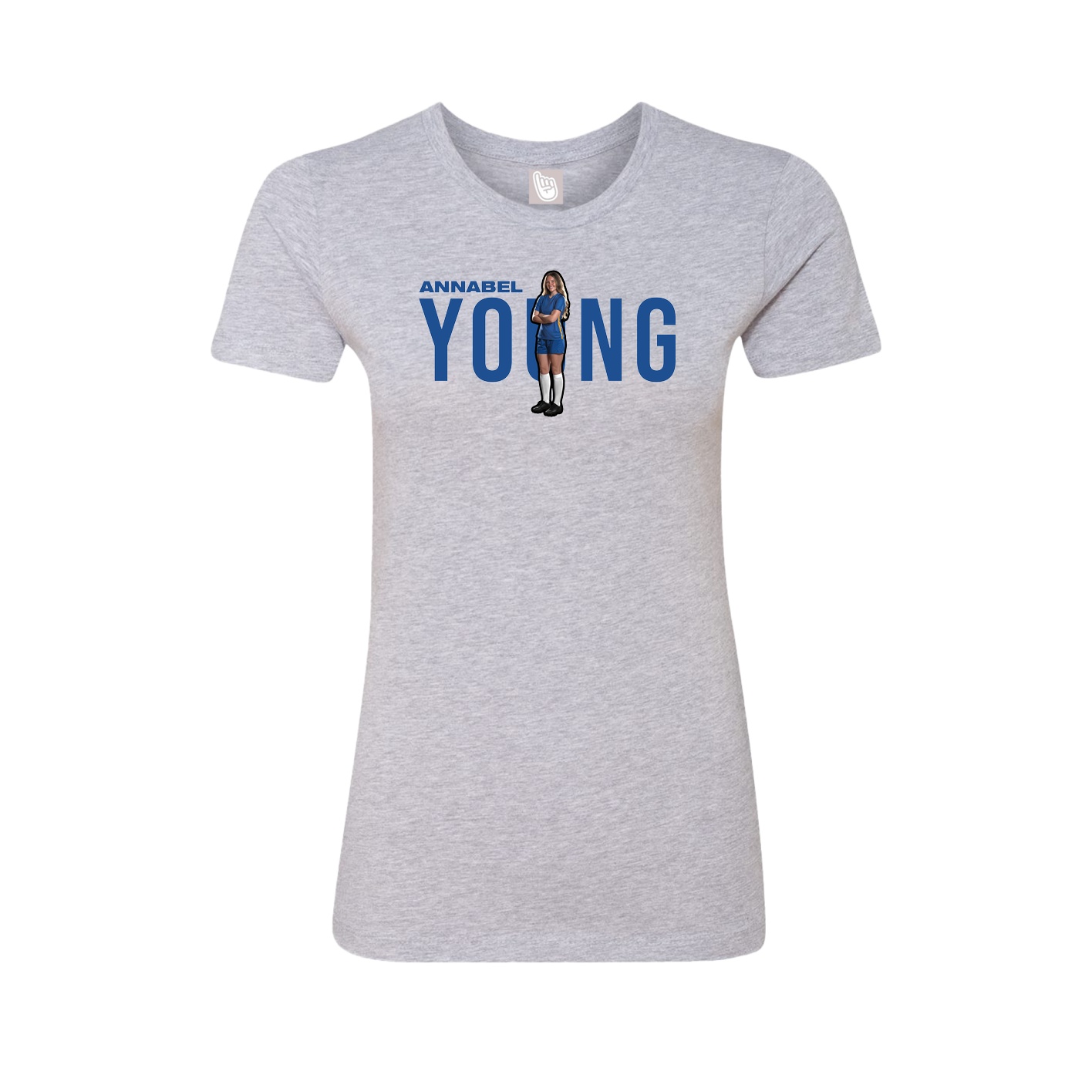 Fitted Women's Tee — Player Name in Grey