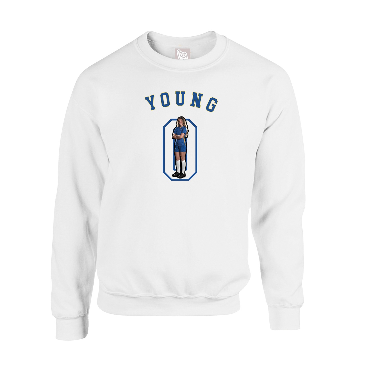 Fleece Crew — Shirsey Arch in White