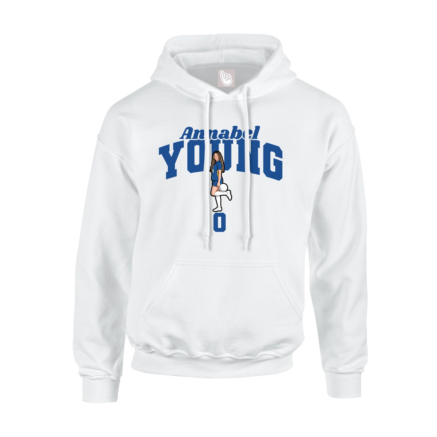 Youth Hoodie — Signature Arch in White