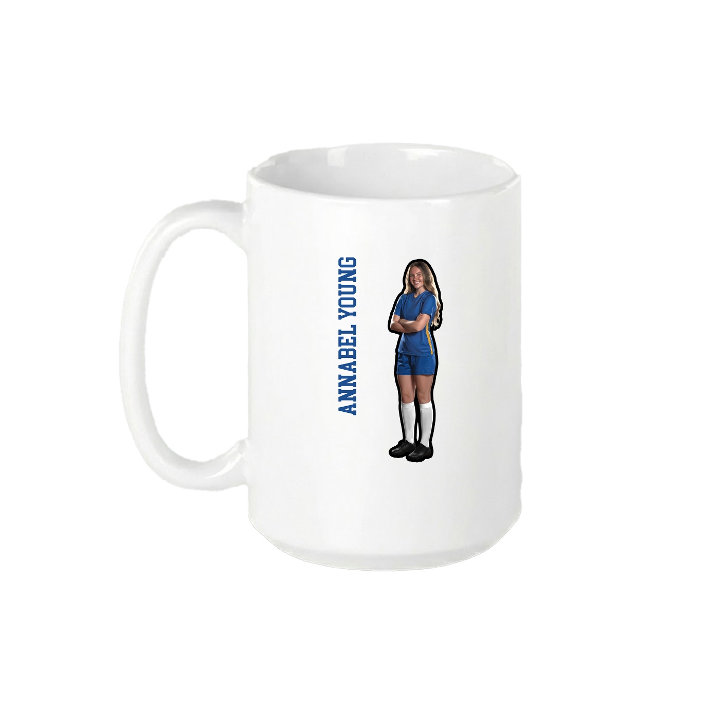 15oz Coffee Mug — Name Vertical in White