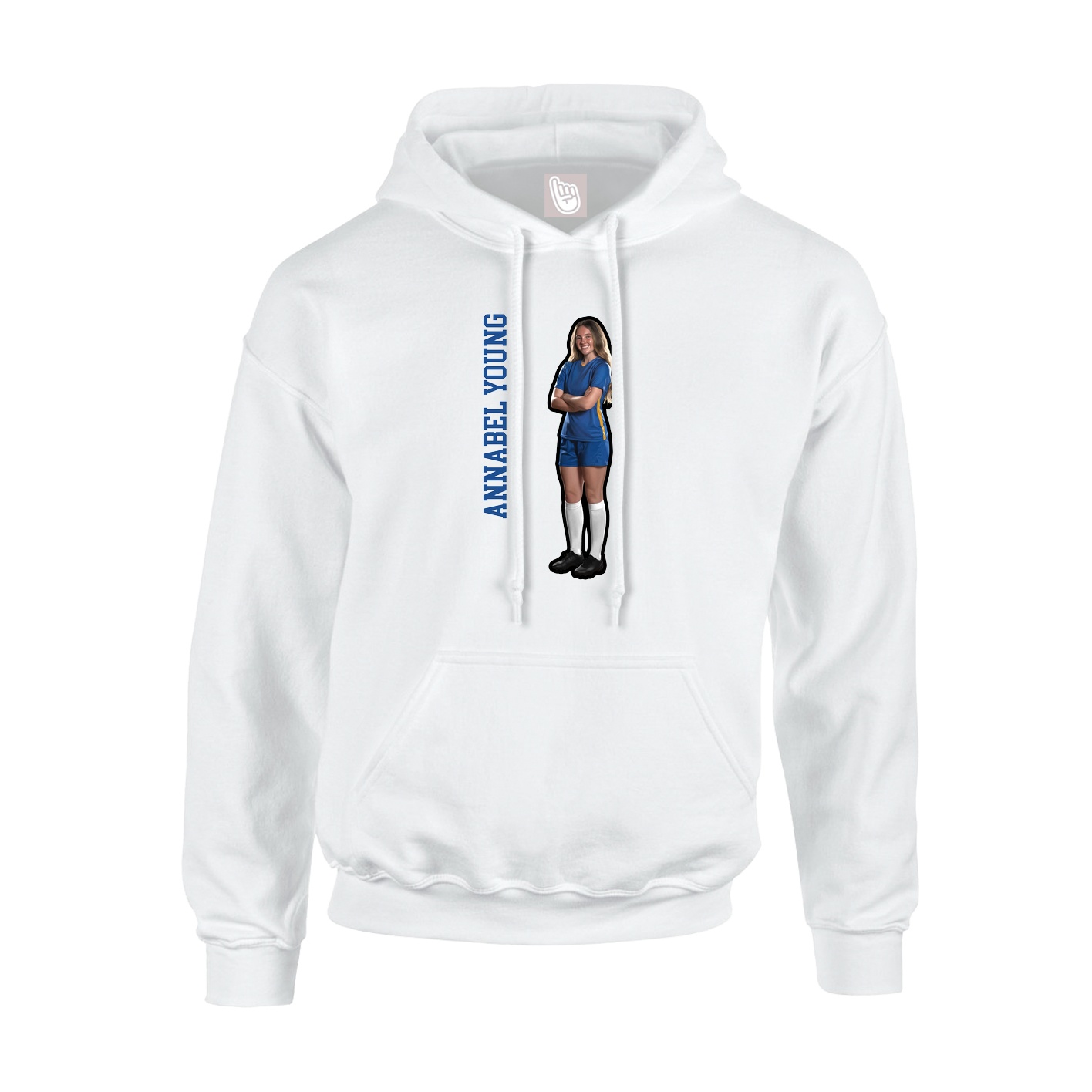 Hoodie — Name Vertical in White