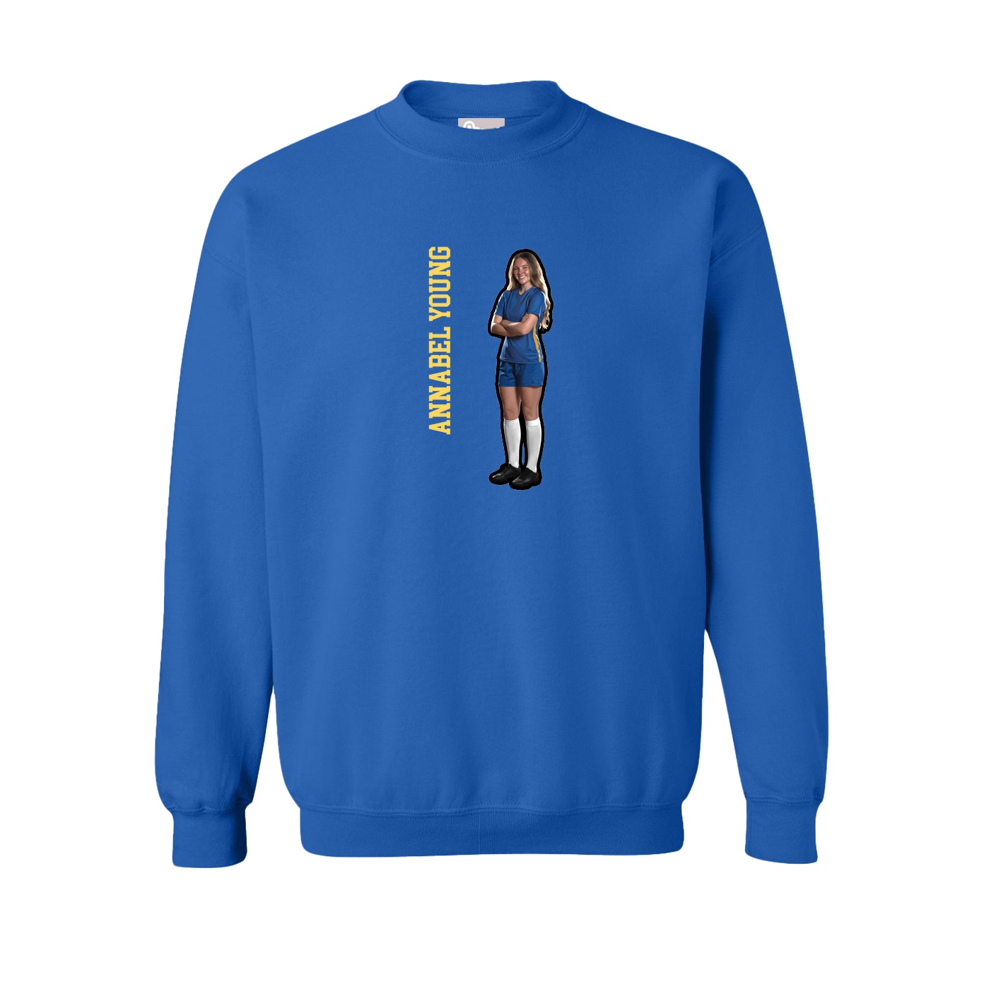 Fleece Crew — Name Vertical in Royal