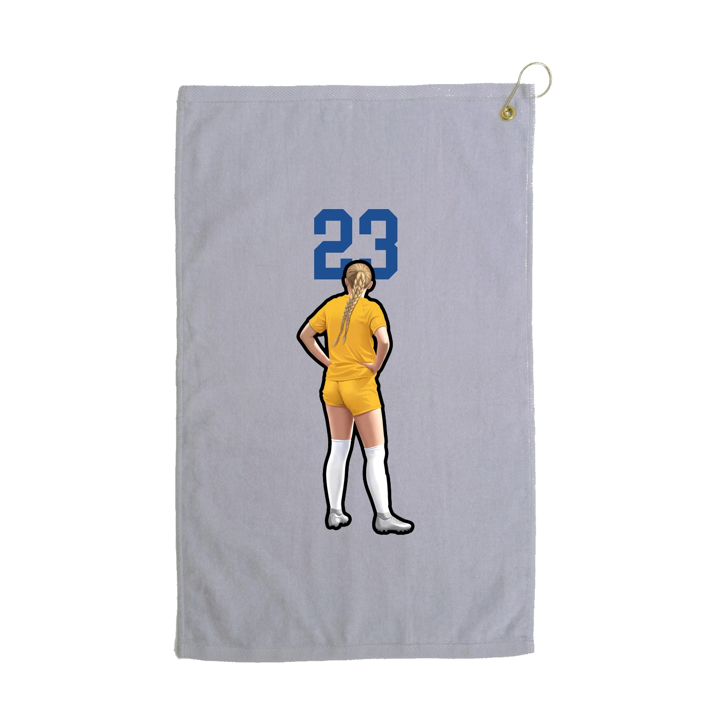 Golf Towel — Number Top in Grey