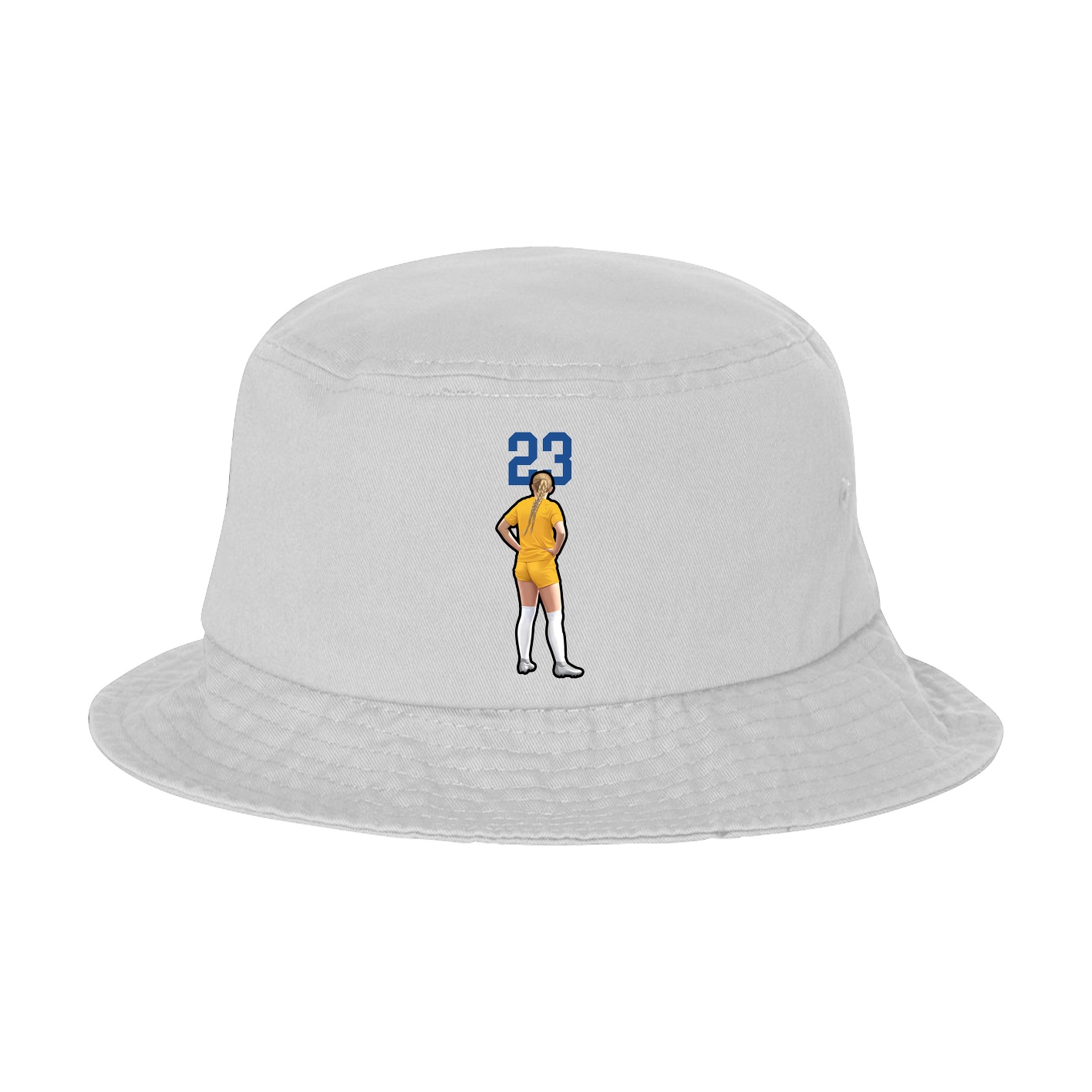 Bucket Cap — Number Top in White