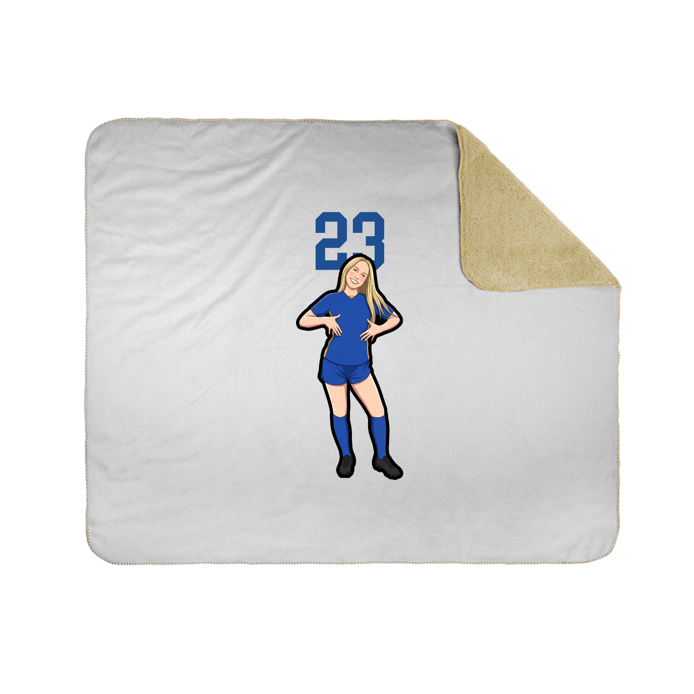 Throw Blanket — Number Top in White