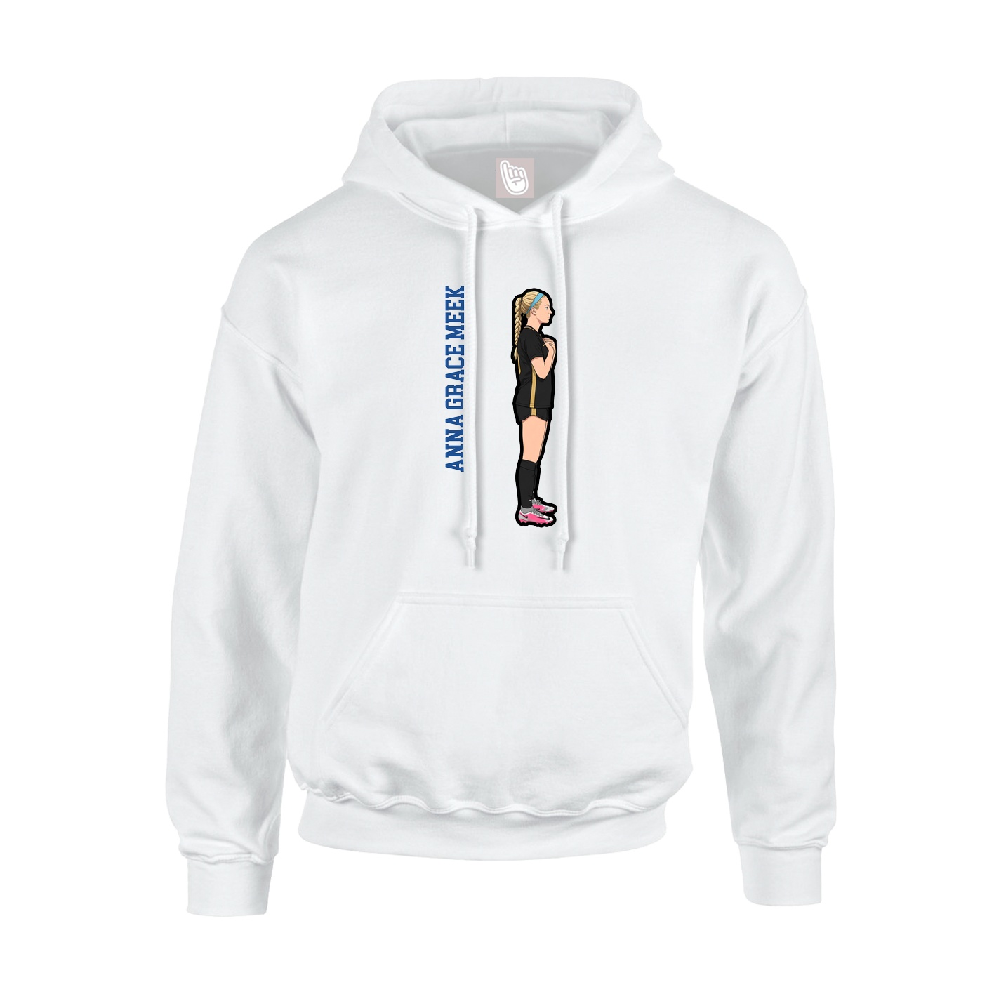 Hoodie — Name Vertical in White