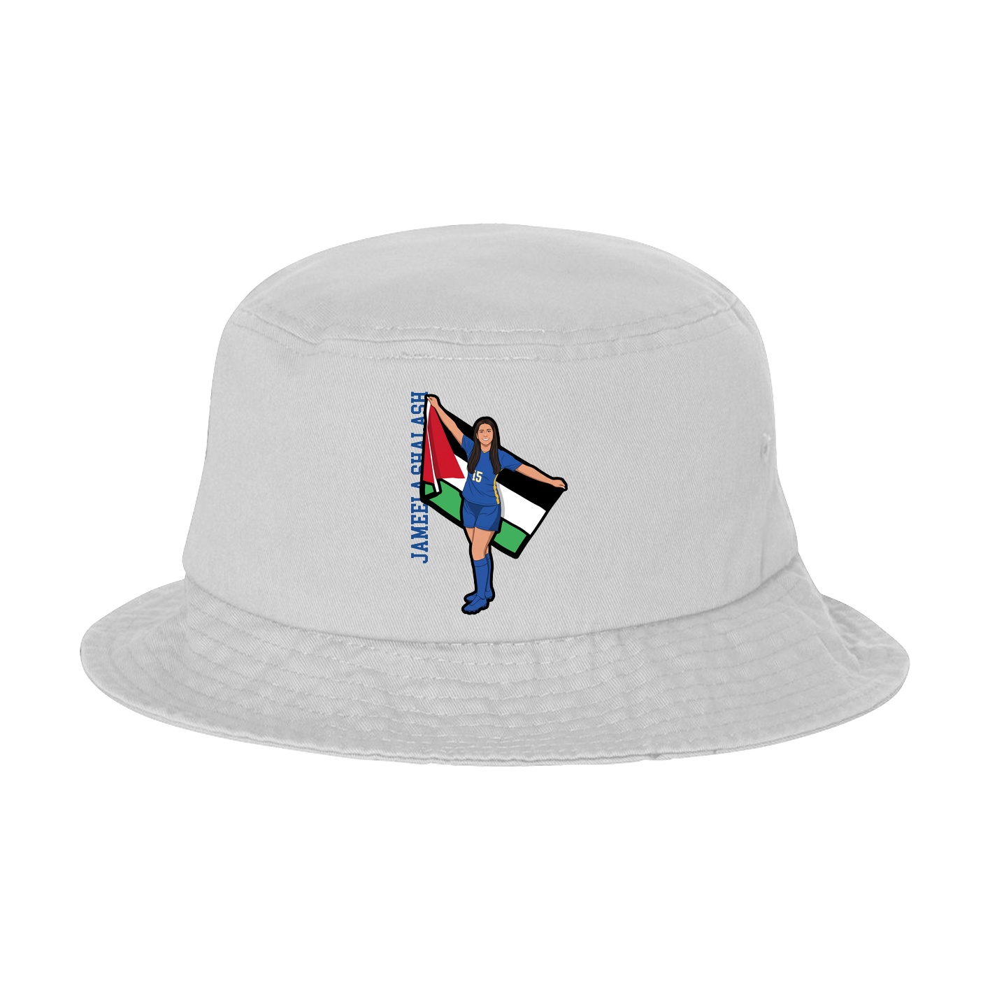 Bucket Cap — Name Vertical in White