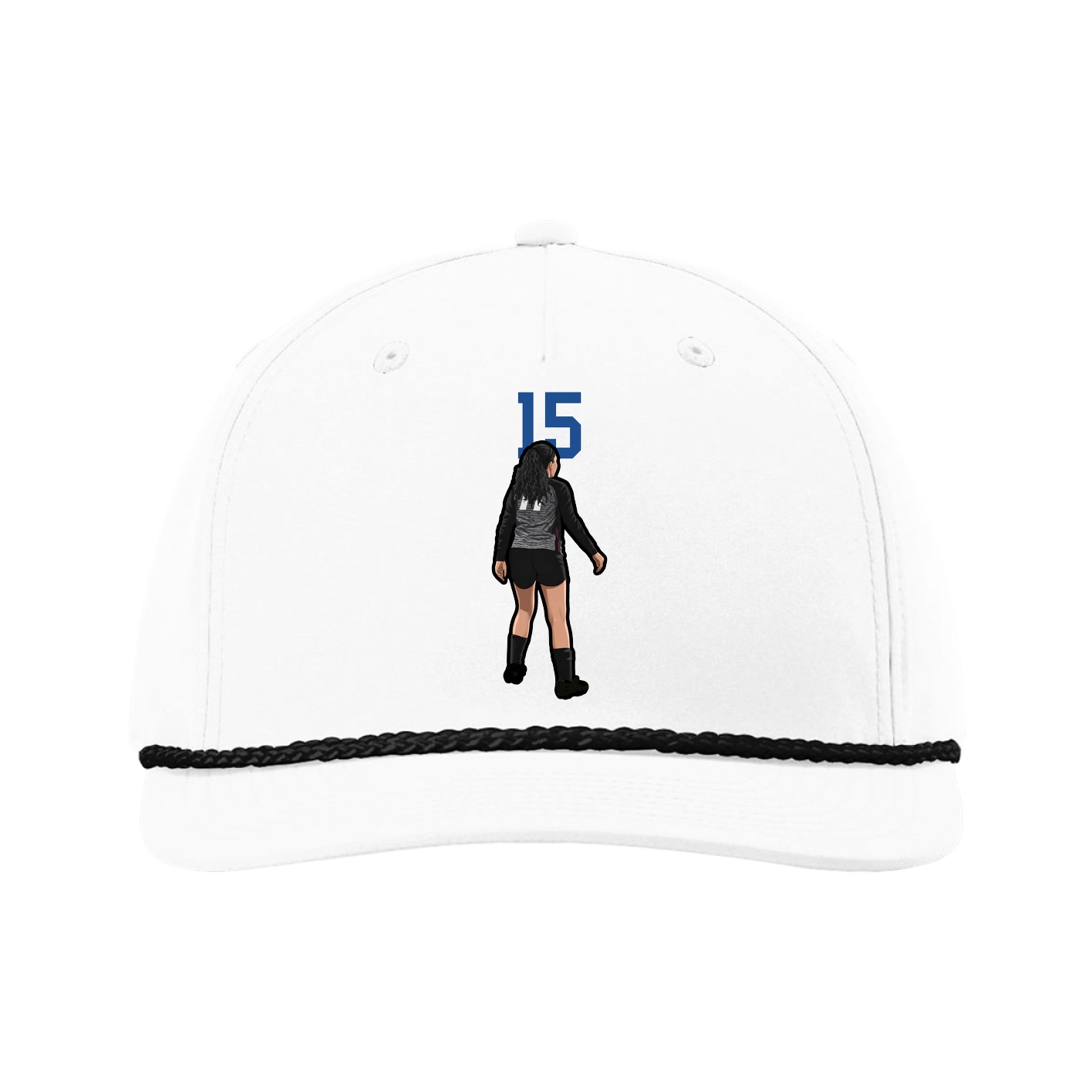 Five-Panel Classic Rope Cap — Number Top in White