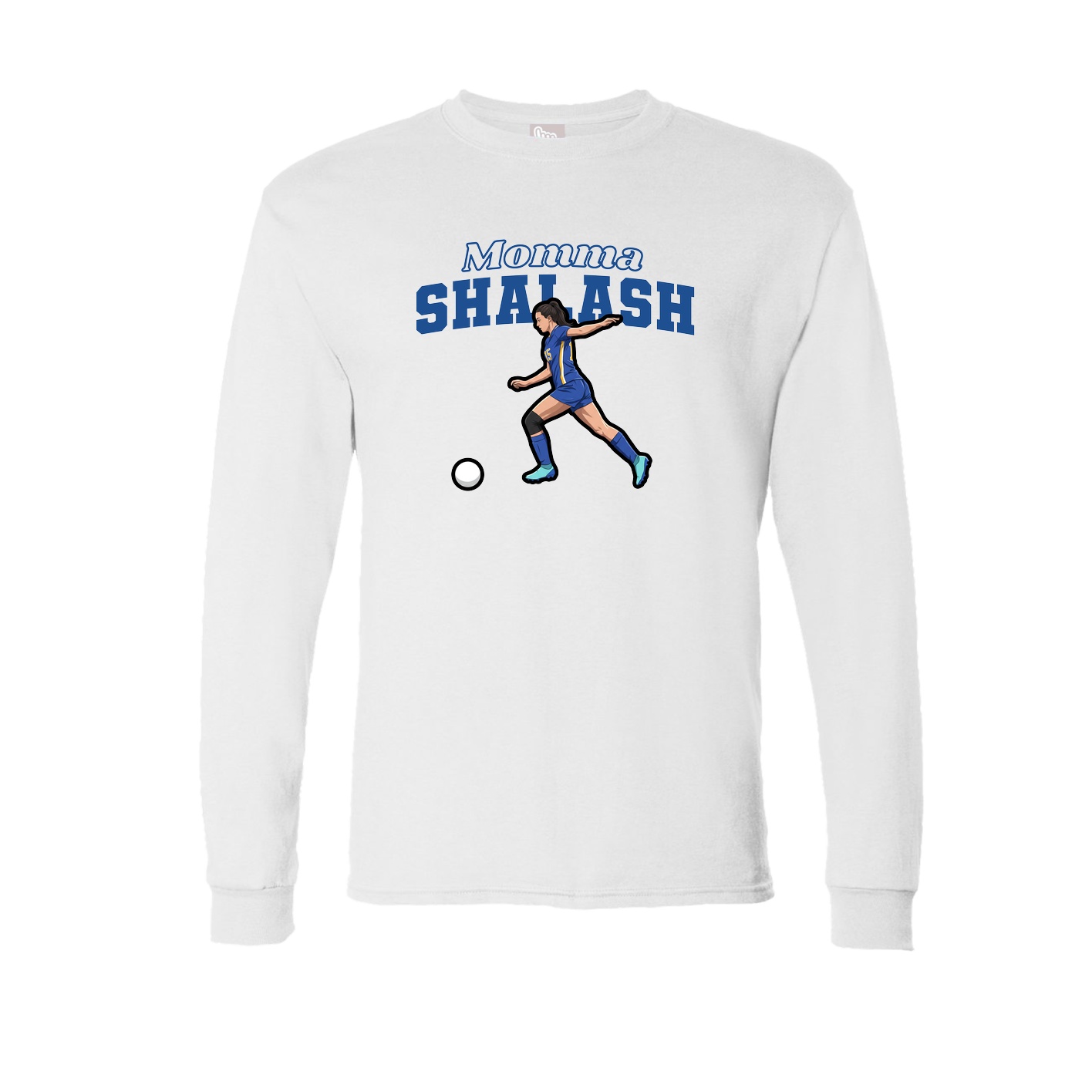 Long Sleeve Tee — Mothers Day Block in White