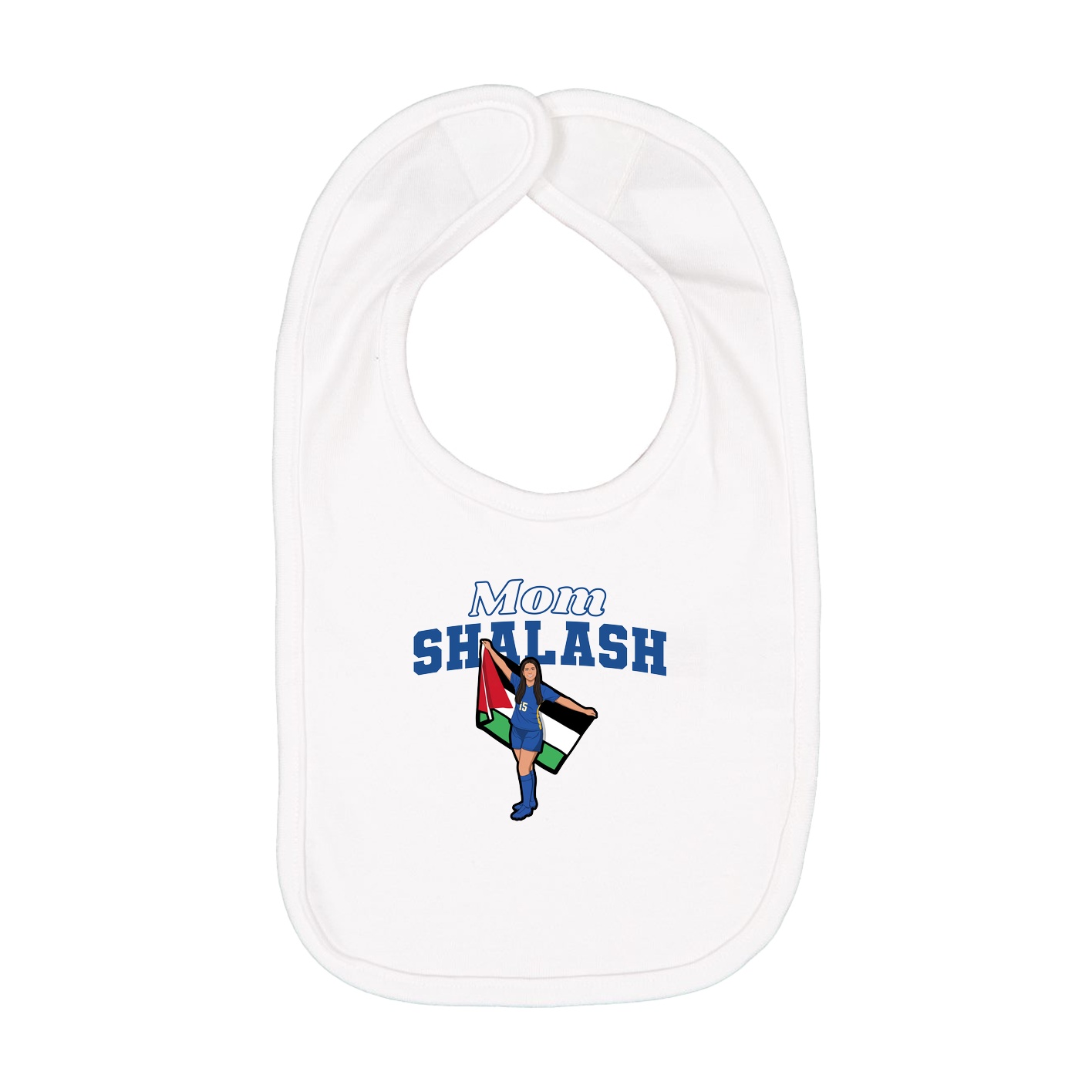 Infant Bib — Mothers Day Block in White