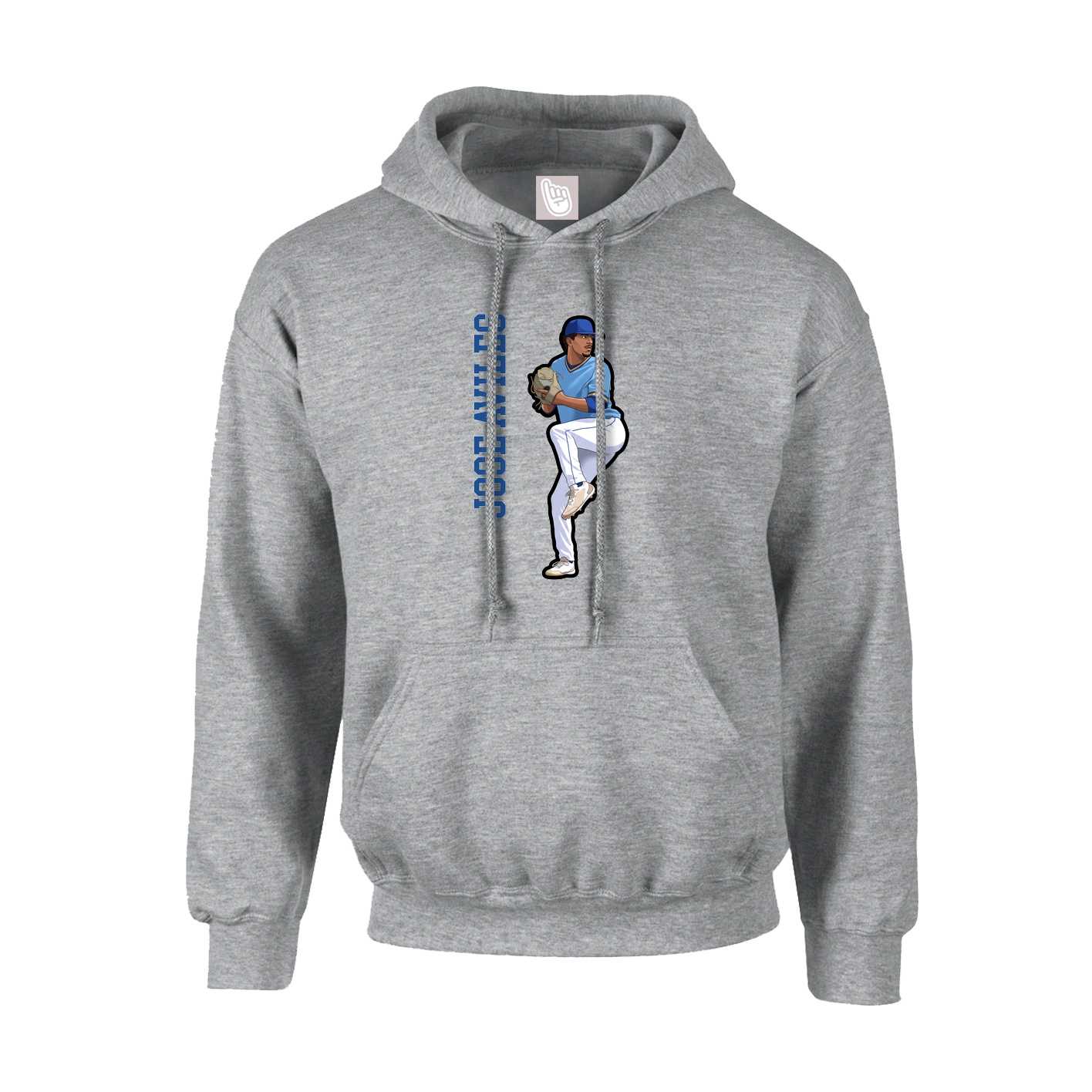 Hoodie — Name Vertical in Grey