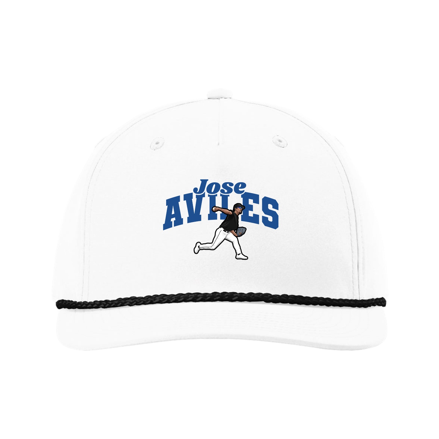 Five-Panel Classic Rope Cap — Signature Arch in White