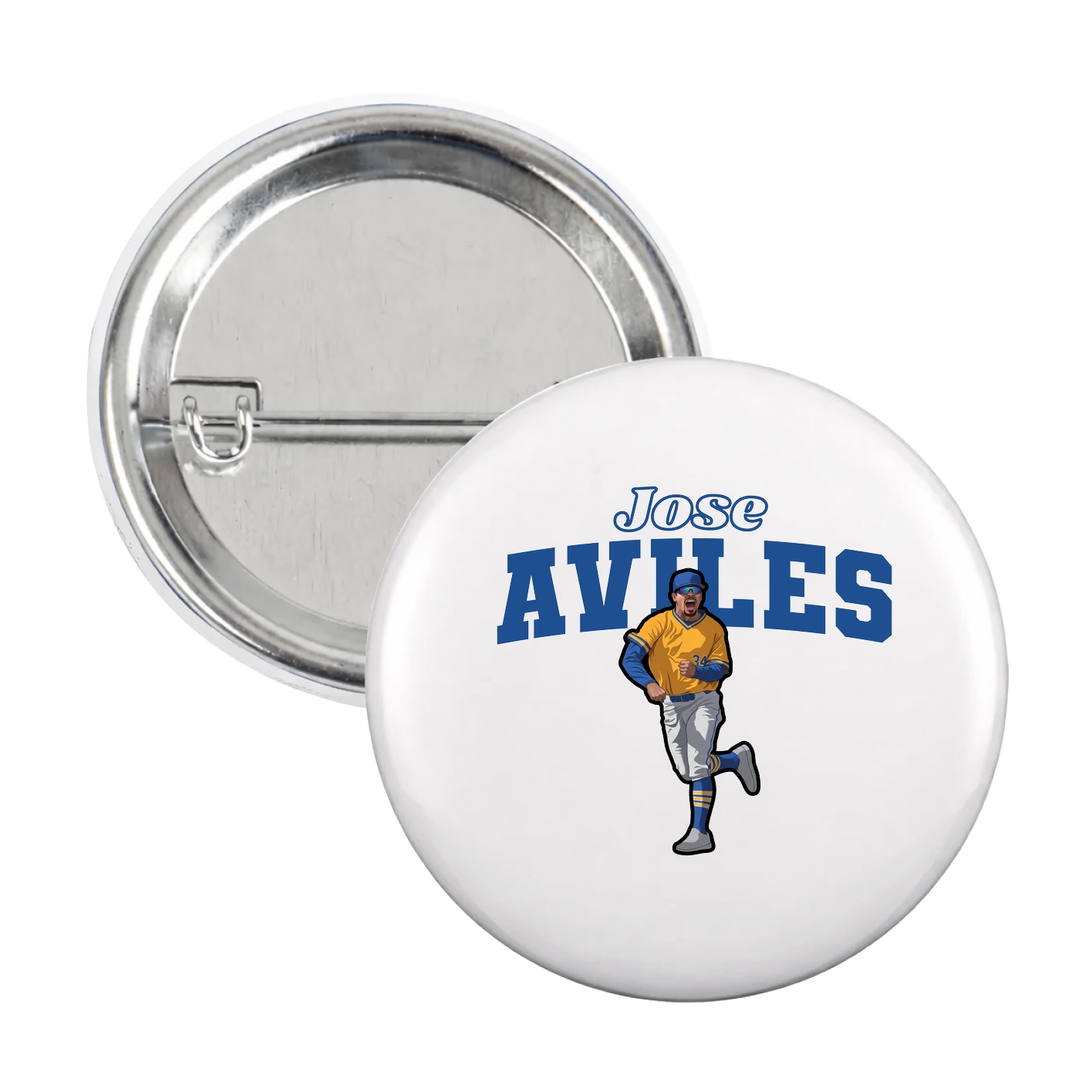Game Day Button — Name Arch in White