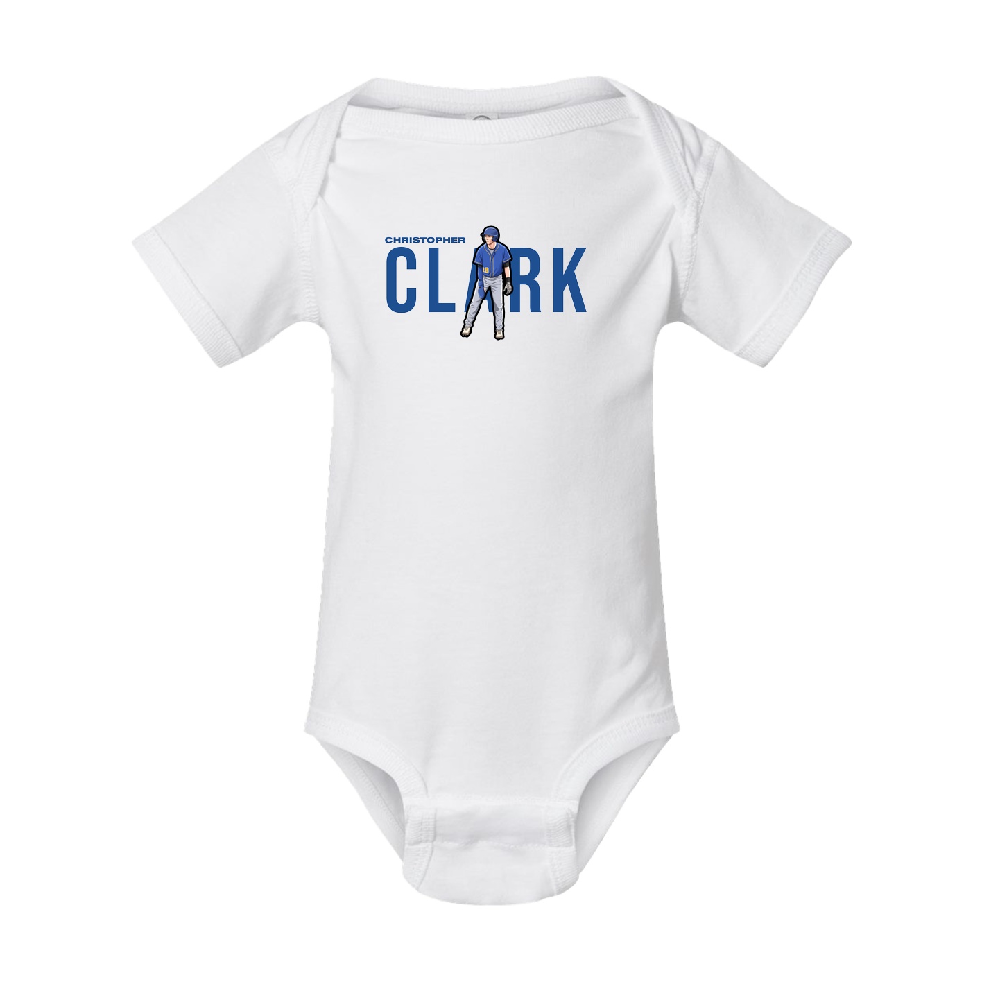 Baby Onesie — Player Name in White