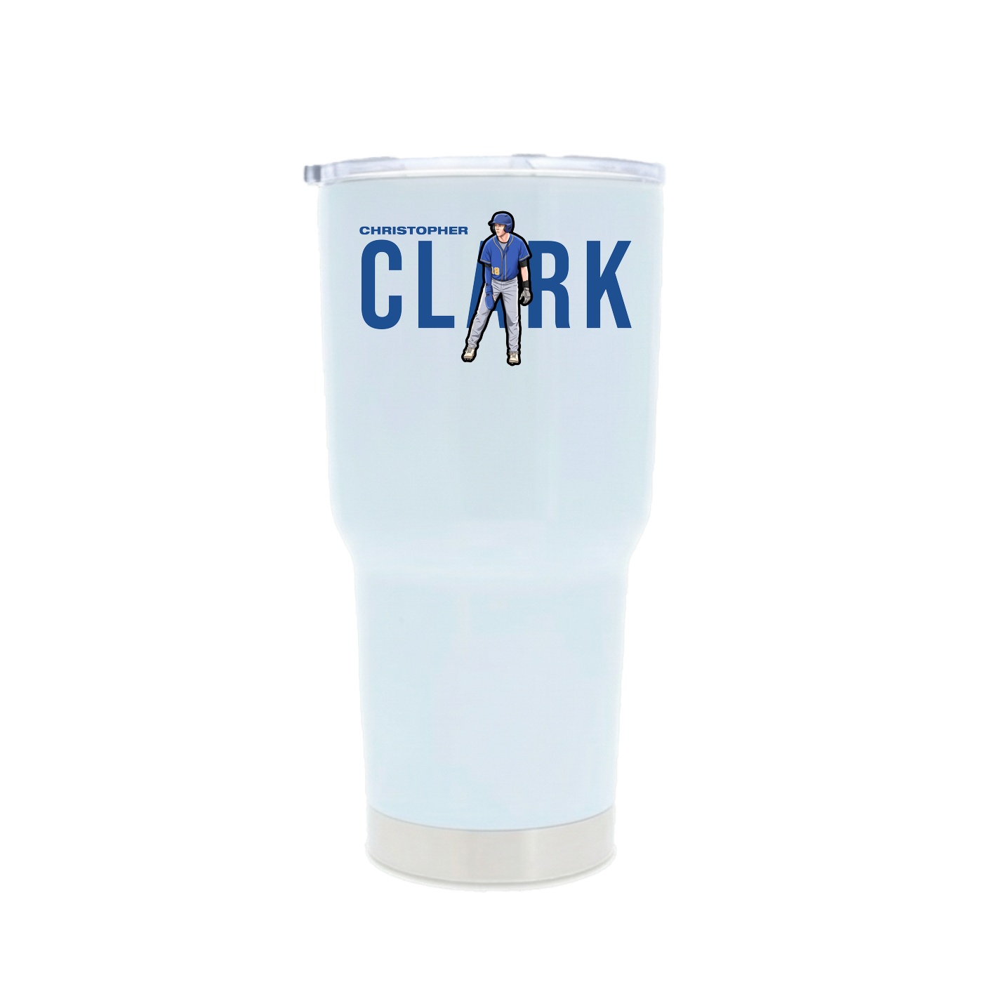 30oz Stainless Steel Tumbler — Player Name in White
