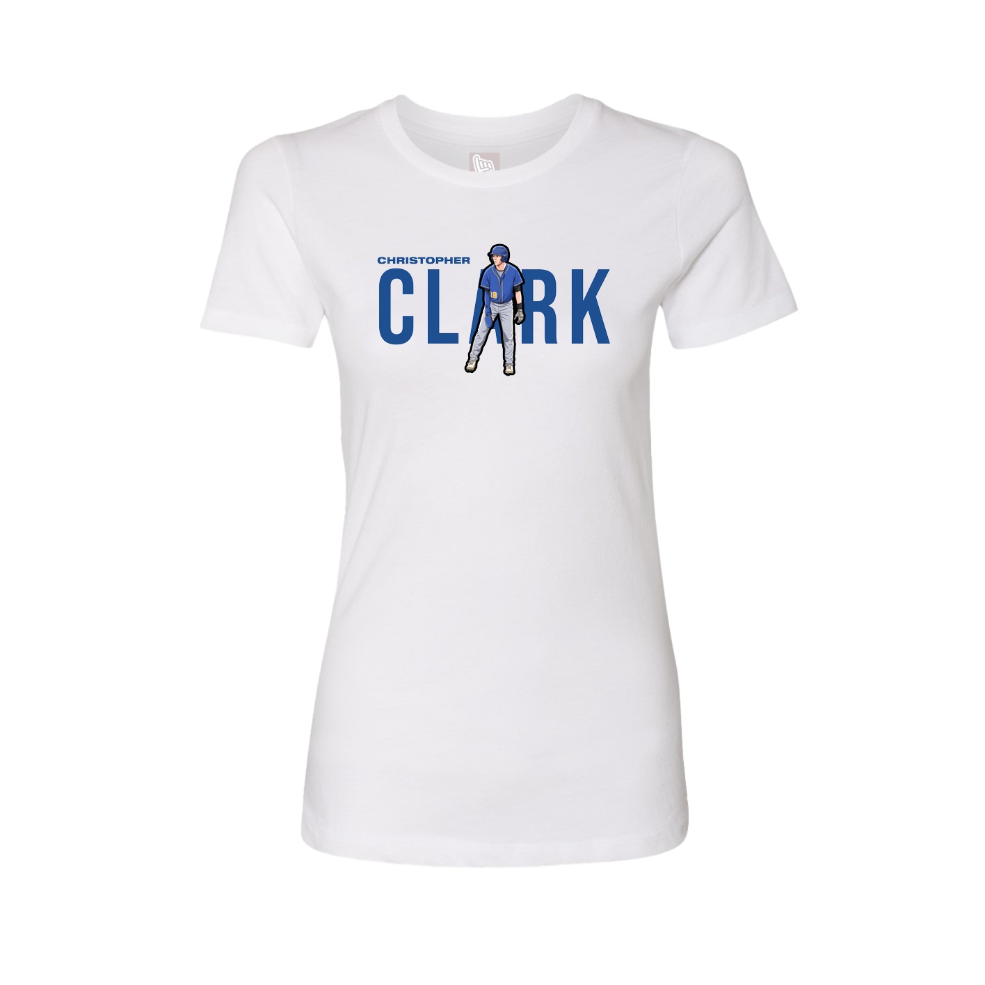 Fitted Women's Tee — Player Name in White