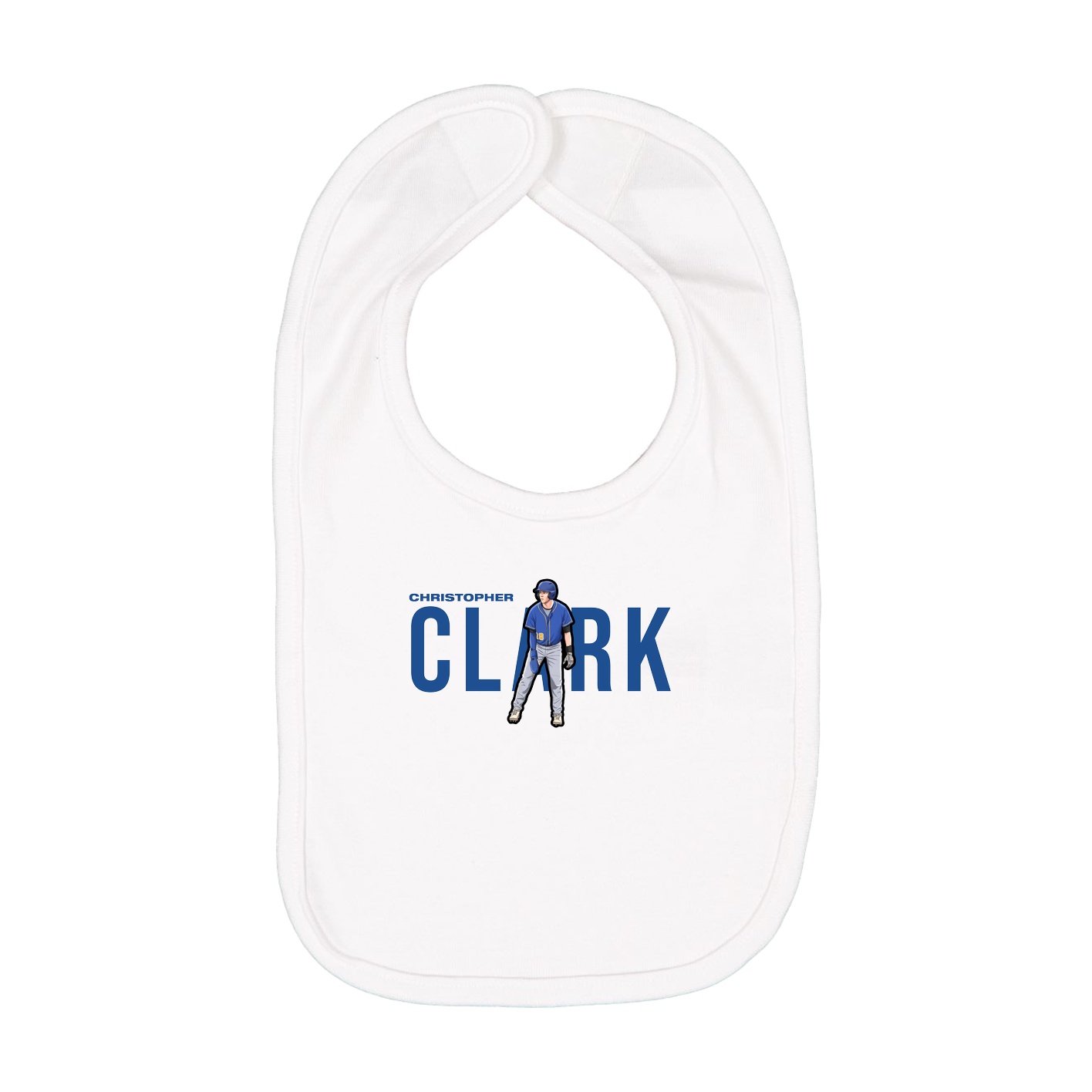 Infant Bib — Player Name in White