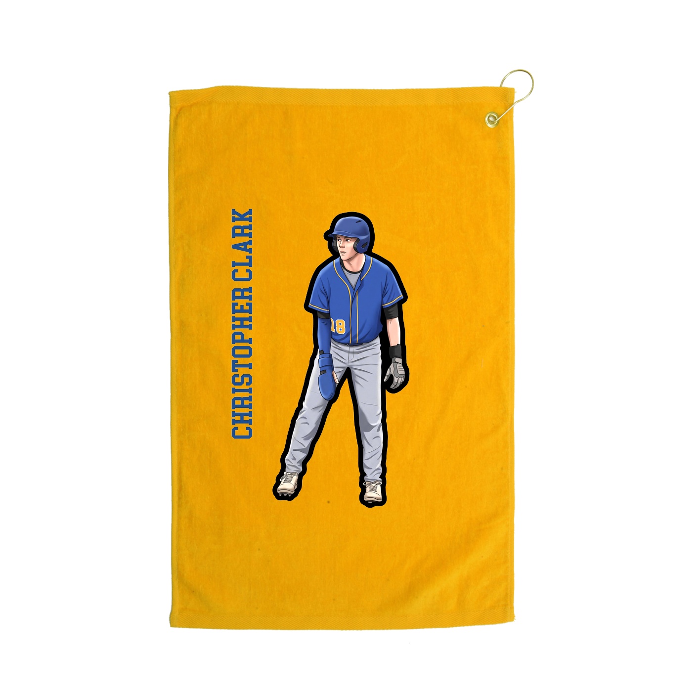 Golf Towel — Name Vertical in Gold