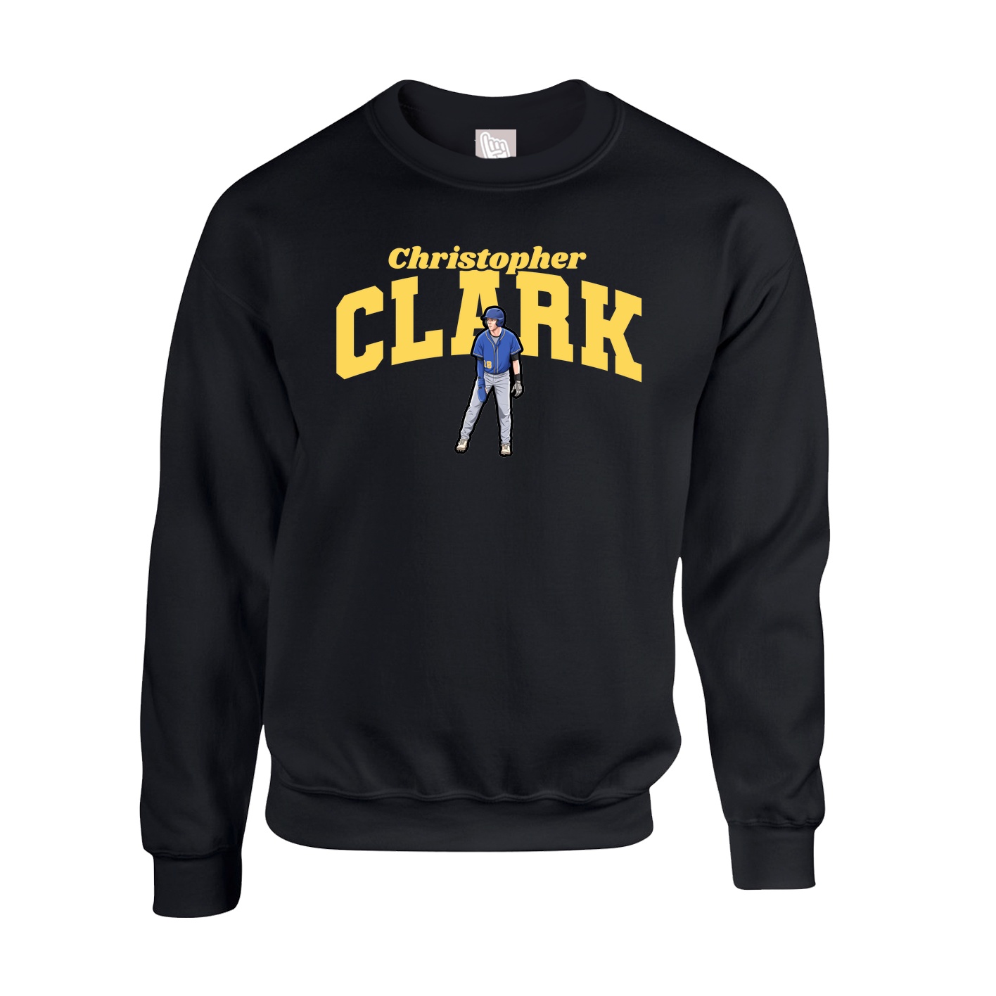 Fleece Crew — Signature Arch in Black