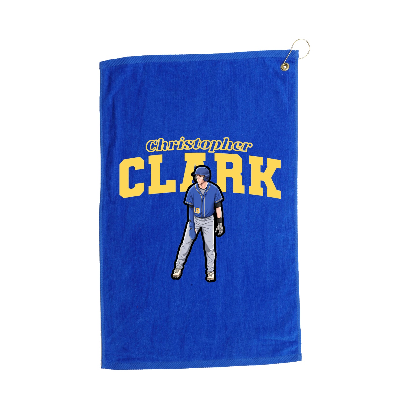 Golf Towel — Name Arch in Royal