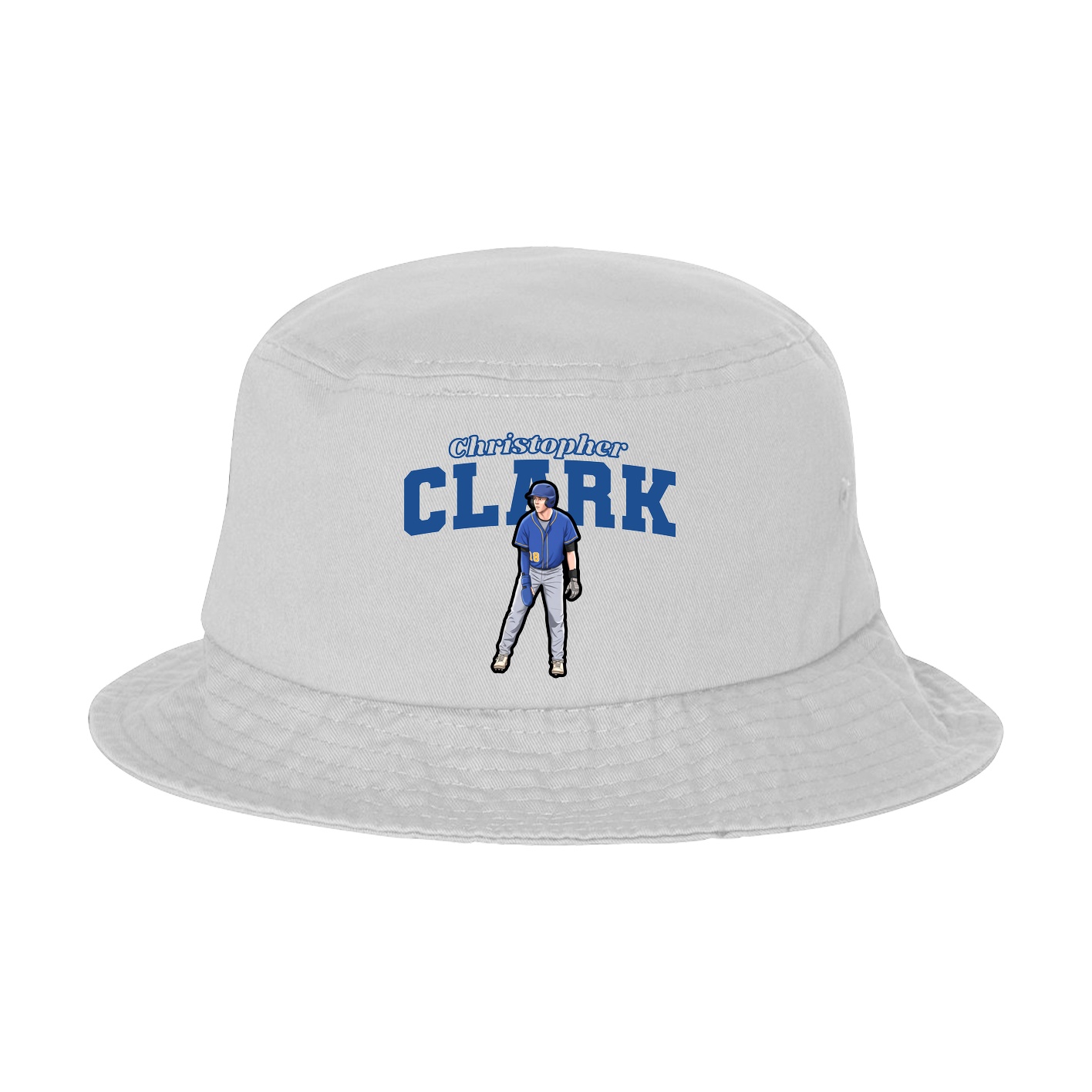 Bucket Cap — Name Arch in White