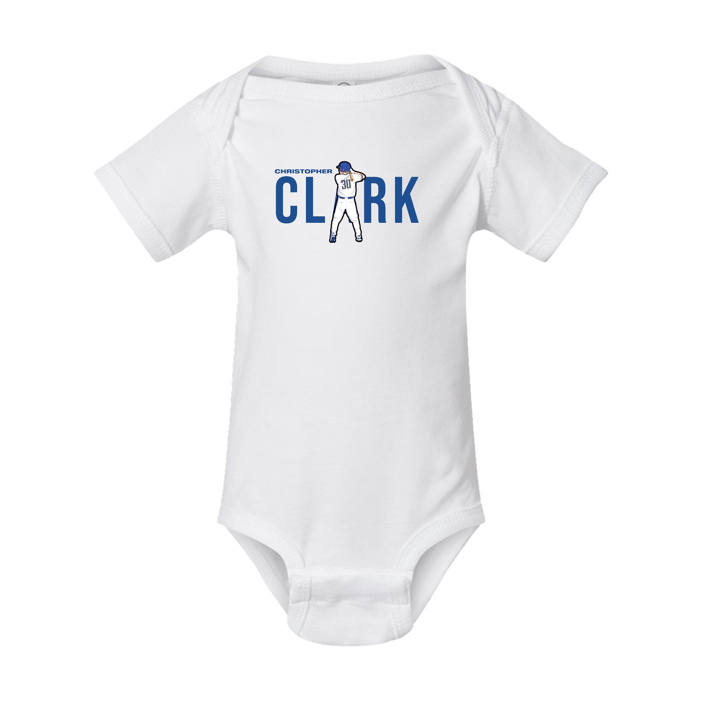 Baby Onesie — Player Name in White