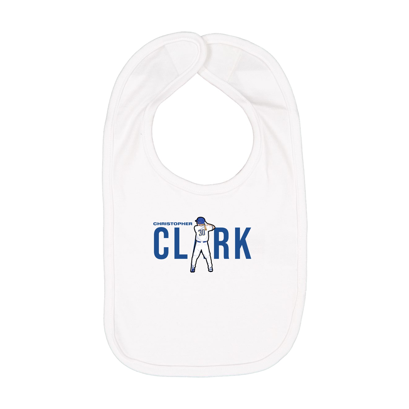 Infant Bib — Player Name in White