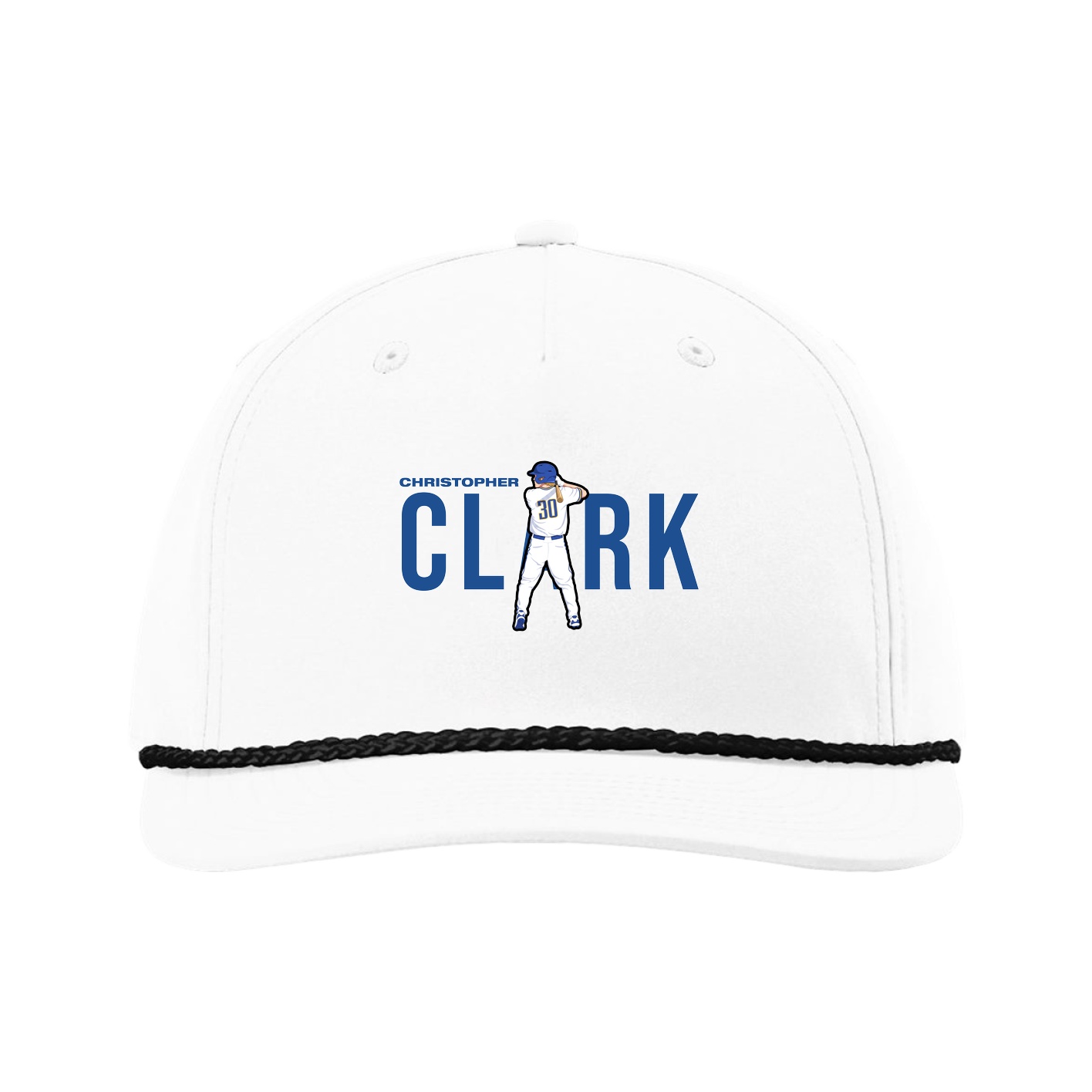 Five-Panel Classic Rope Cap — Player Name in White