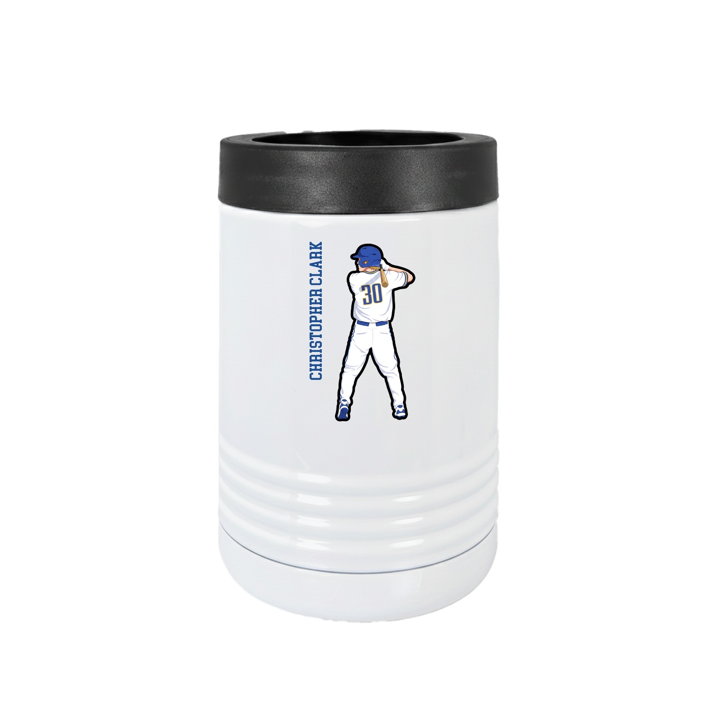 Beverage Holder — Name Vertical in White