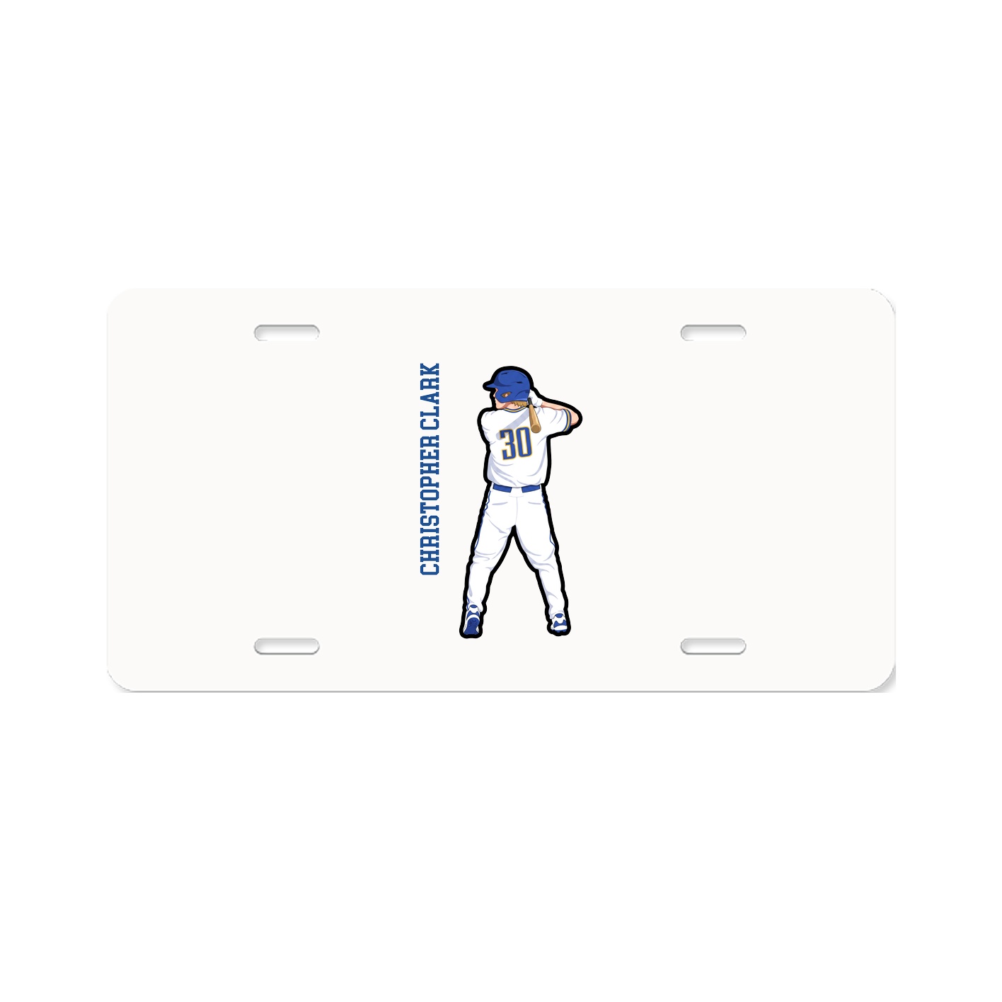 License Plate — Name Vertical in Classic