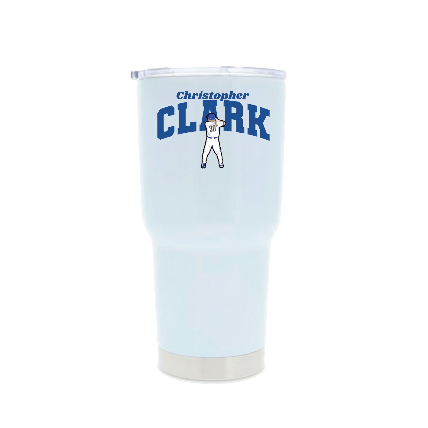 30oz Stainless Steel Tumbler — Signature Arch in White