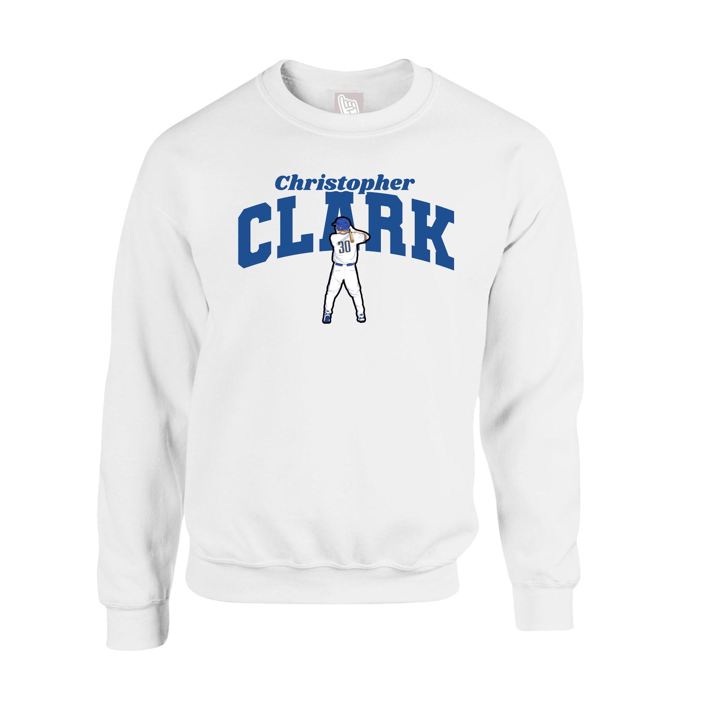 Fleece Crew — Signature Arch in White