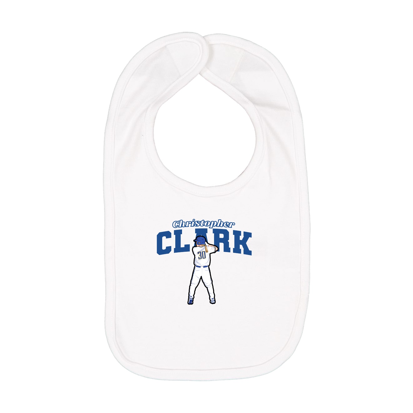 Infant Bib — Name Arch in White
