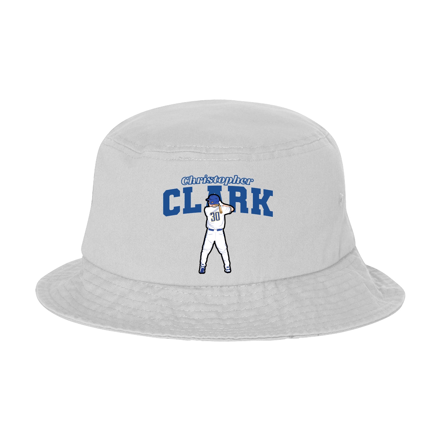 Bucket Cap — Name Arch in White