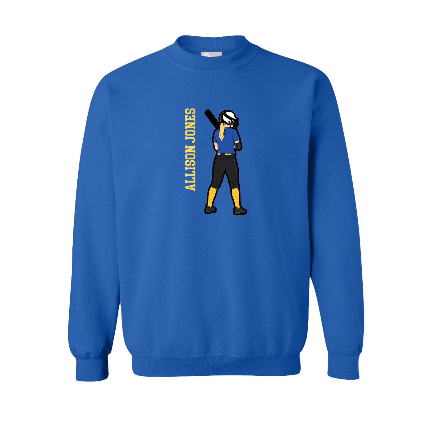 Fleece Crew — Name Vertical in Royal