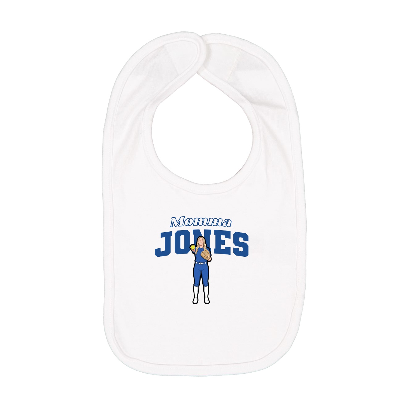 Infant Bib — Mothers Day Block in White