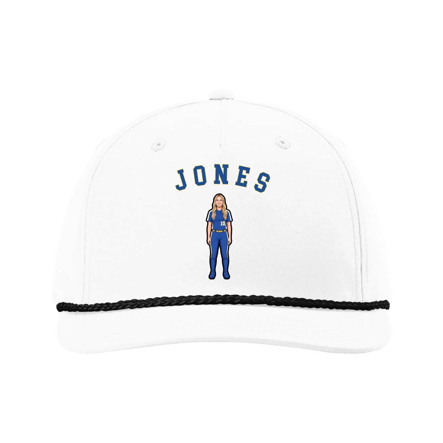 Five-Panel Classic Rope Cap — Shirsey Arch in White