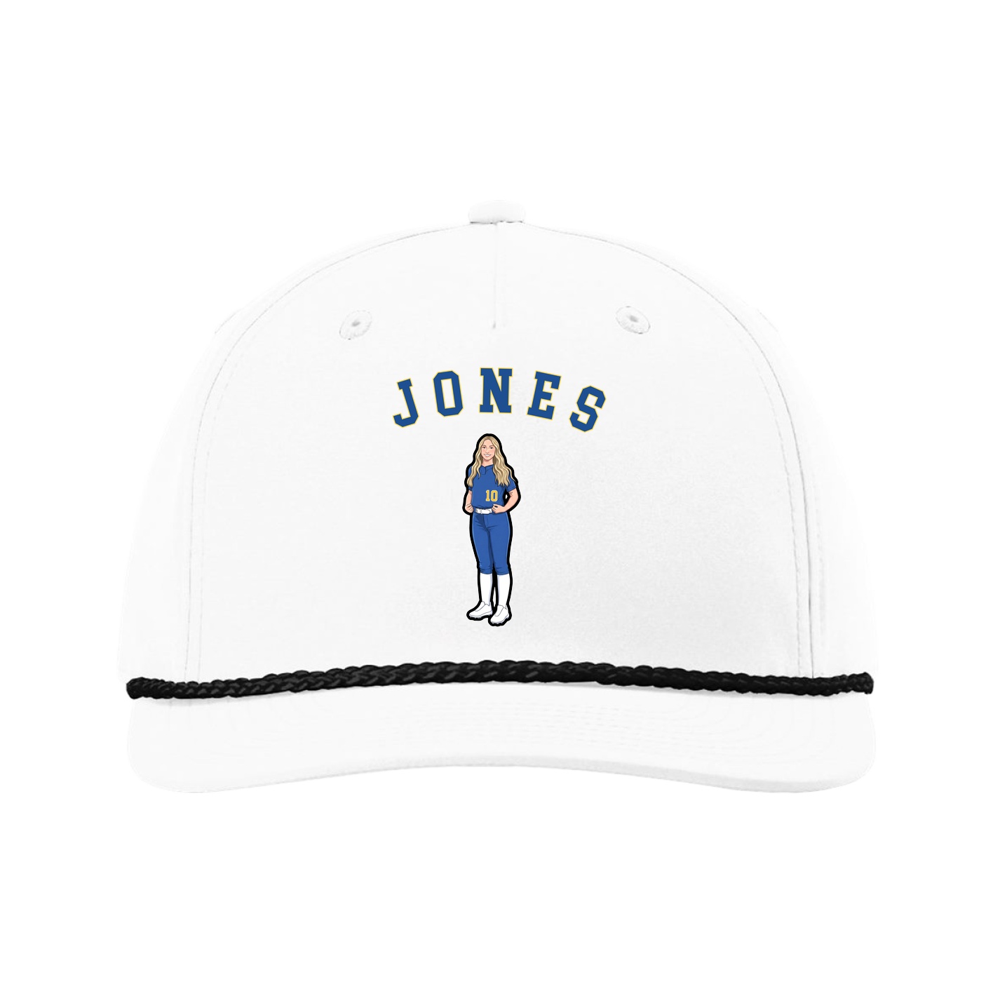 Five-Panel Classic Rope Cap — Shirsey Arch in White