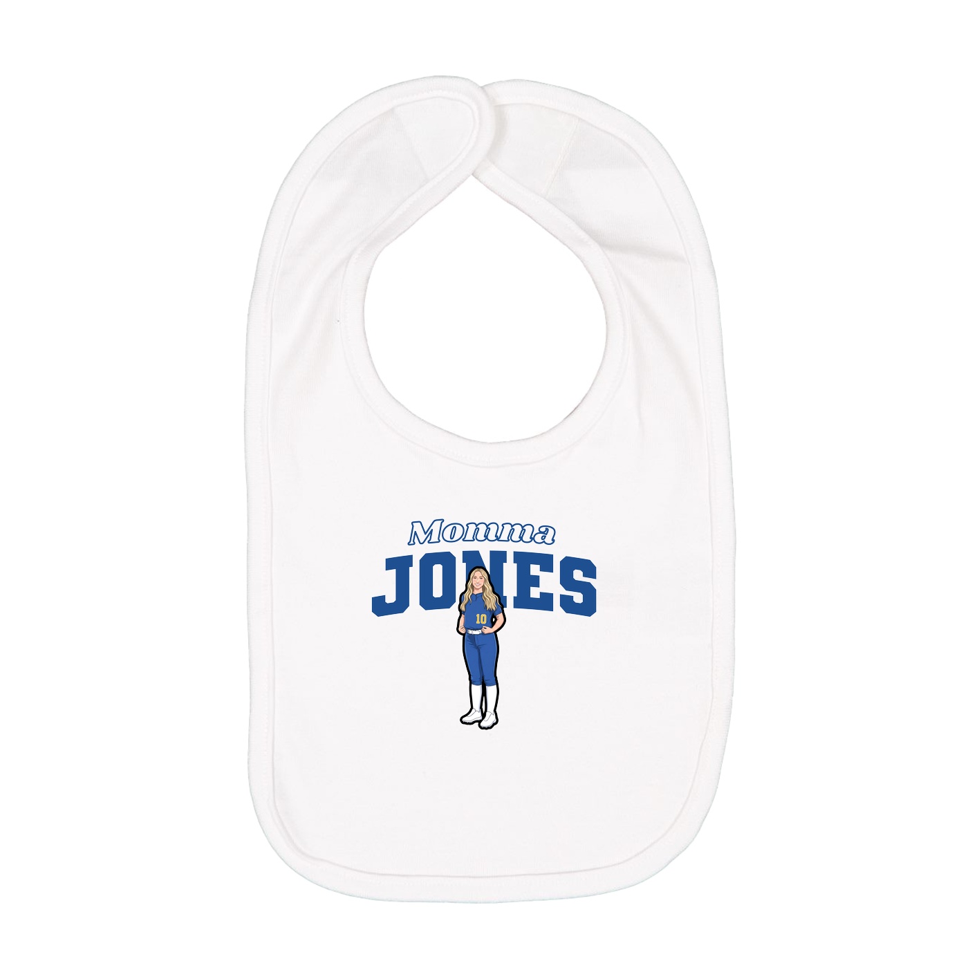 Infant Bib — Mothers Day Block in White
