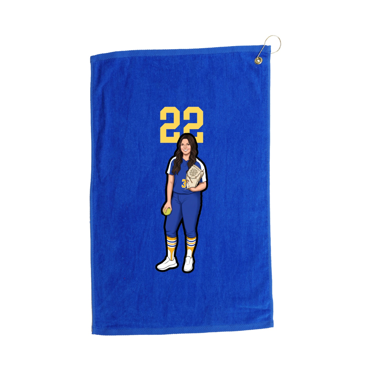 Golf Towel — Number Top in Royal
