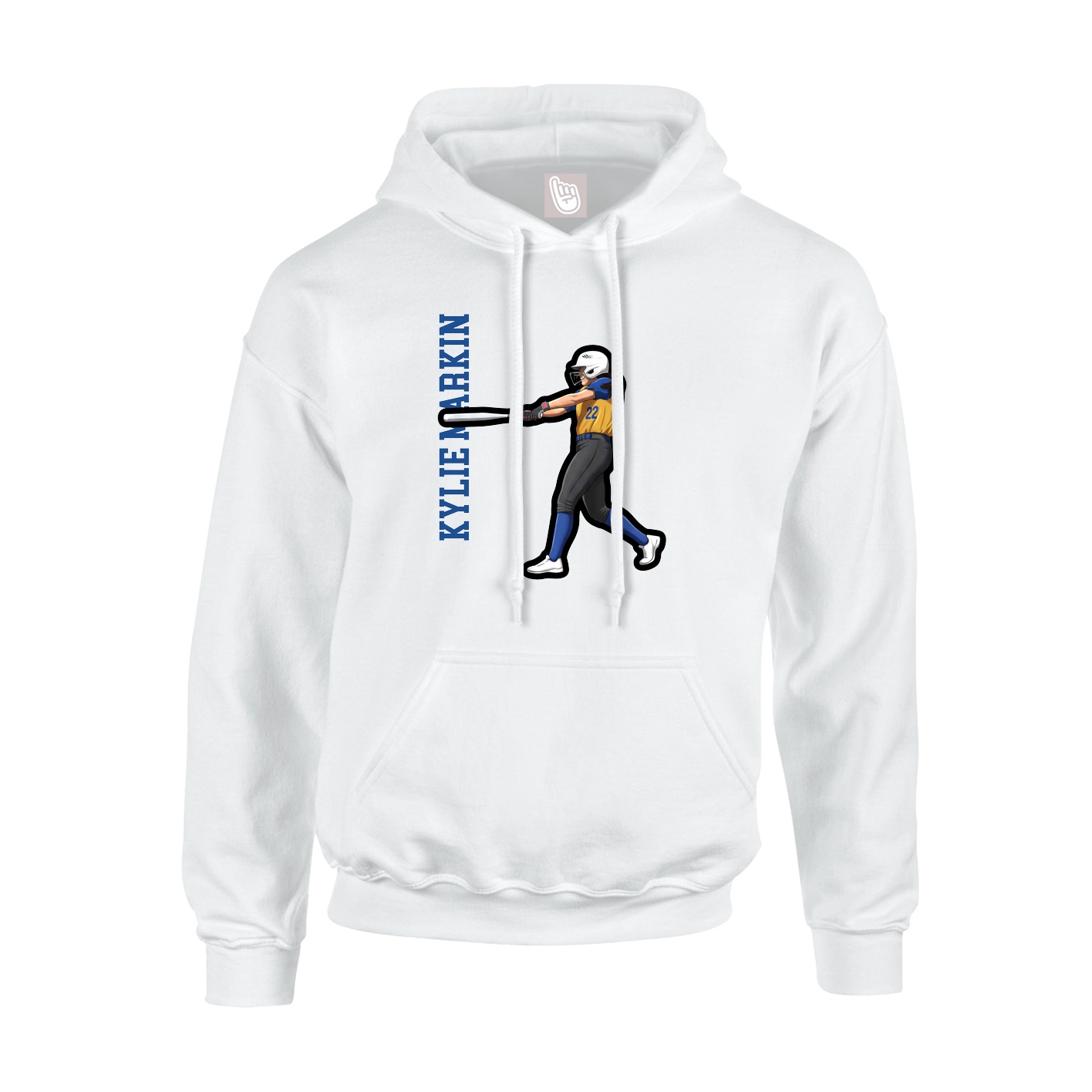 Youth Hoodie — Name Vertical in White