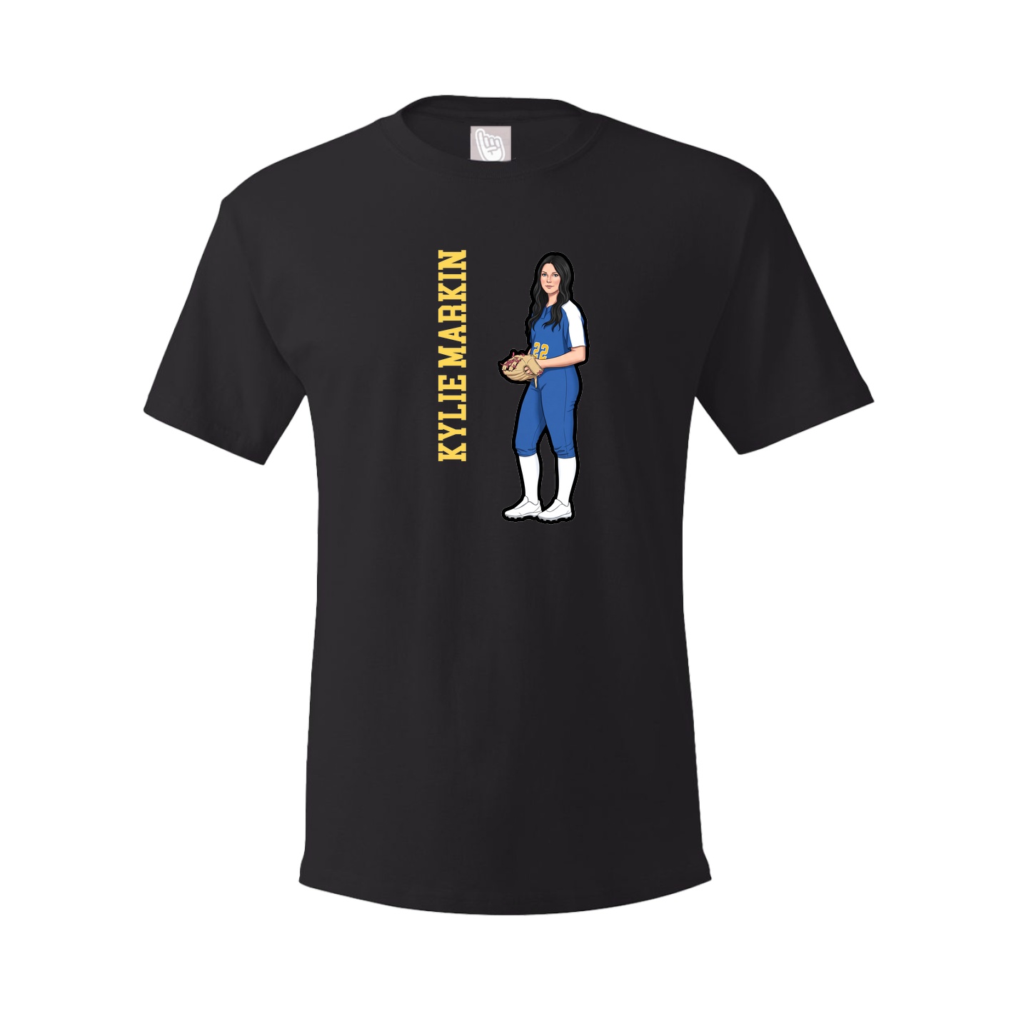 Youth Tee — Name Vertical in Black