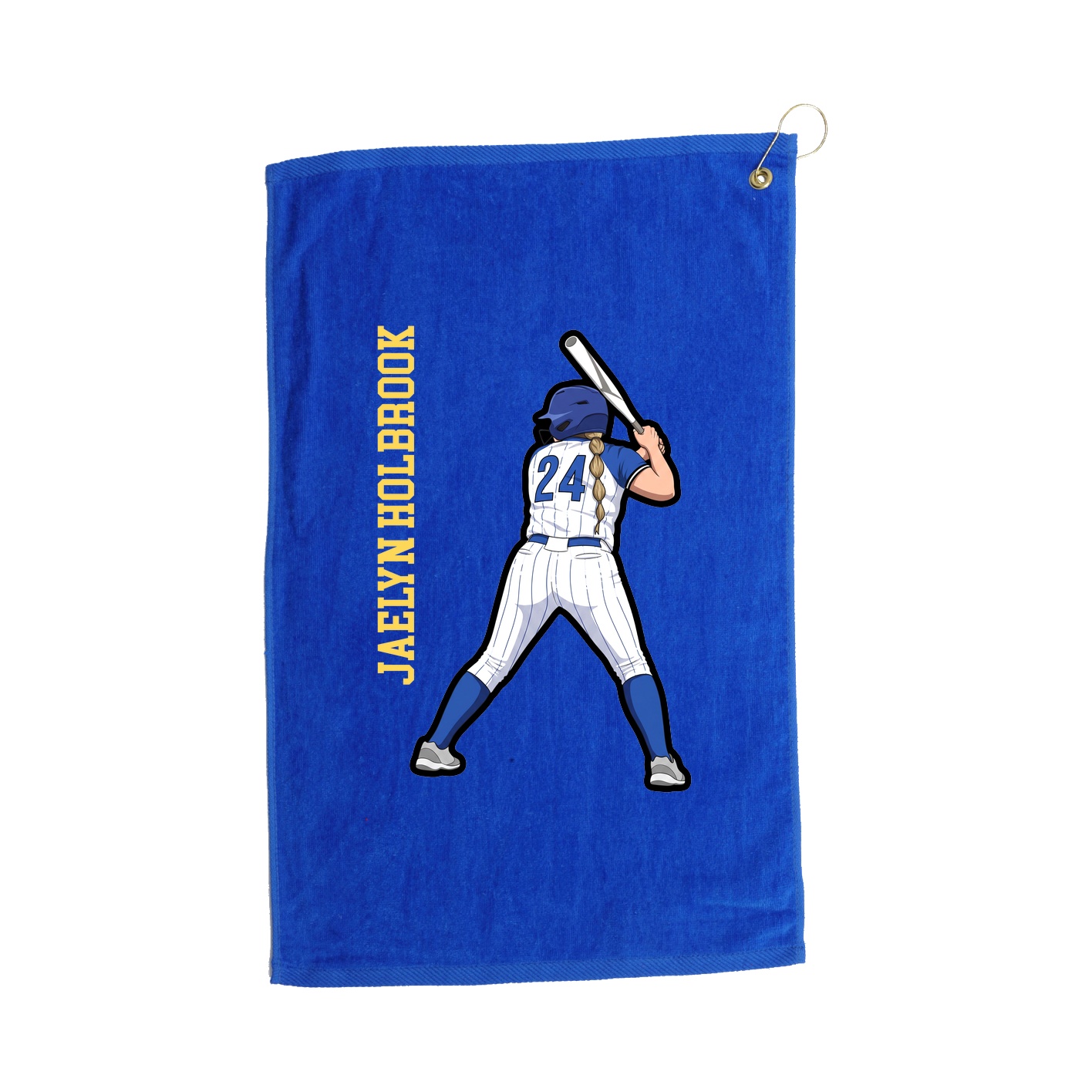 Golf Towel — Name Vertical in Royal