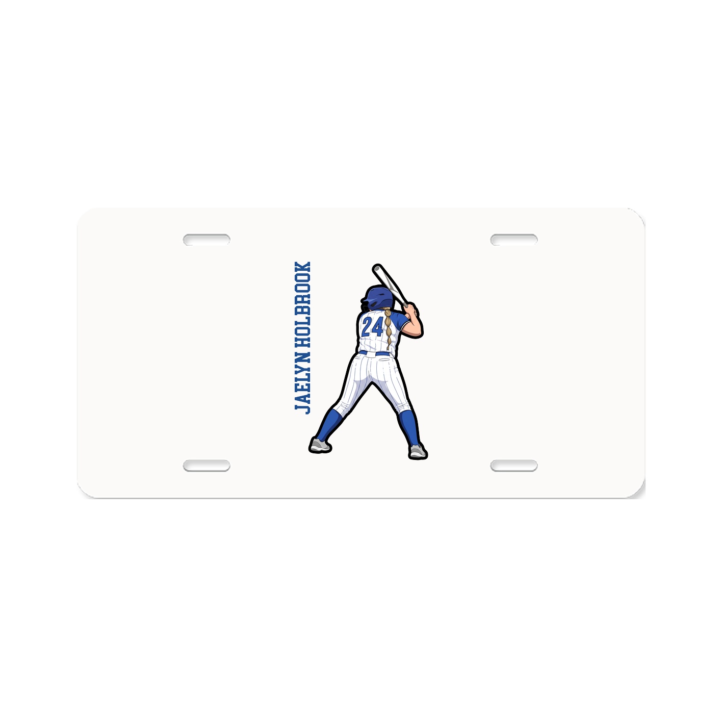 License Plate — Name Vertical in Classic