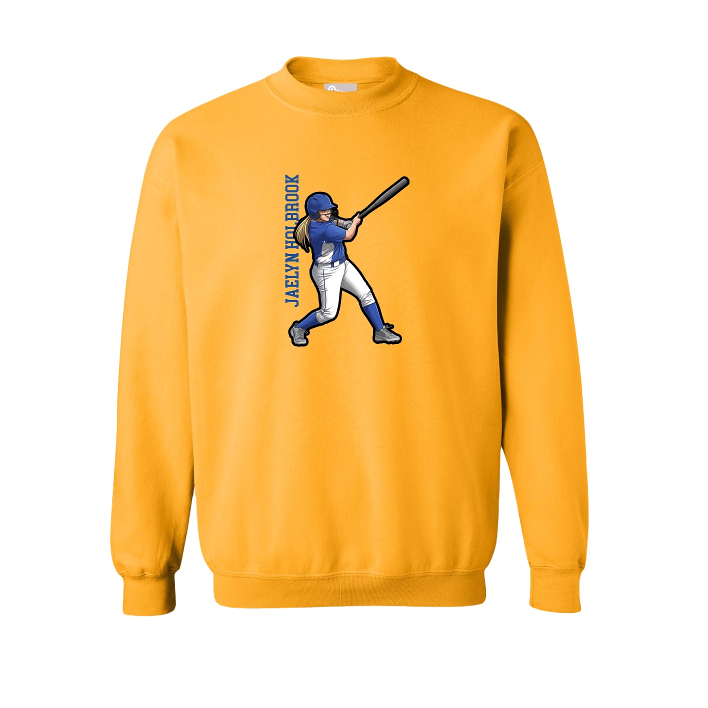 Fleece Crew — Name Vertical in Gold